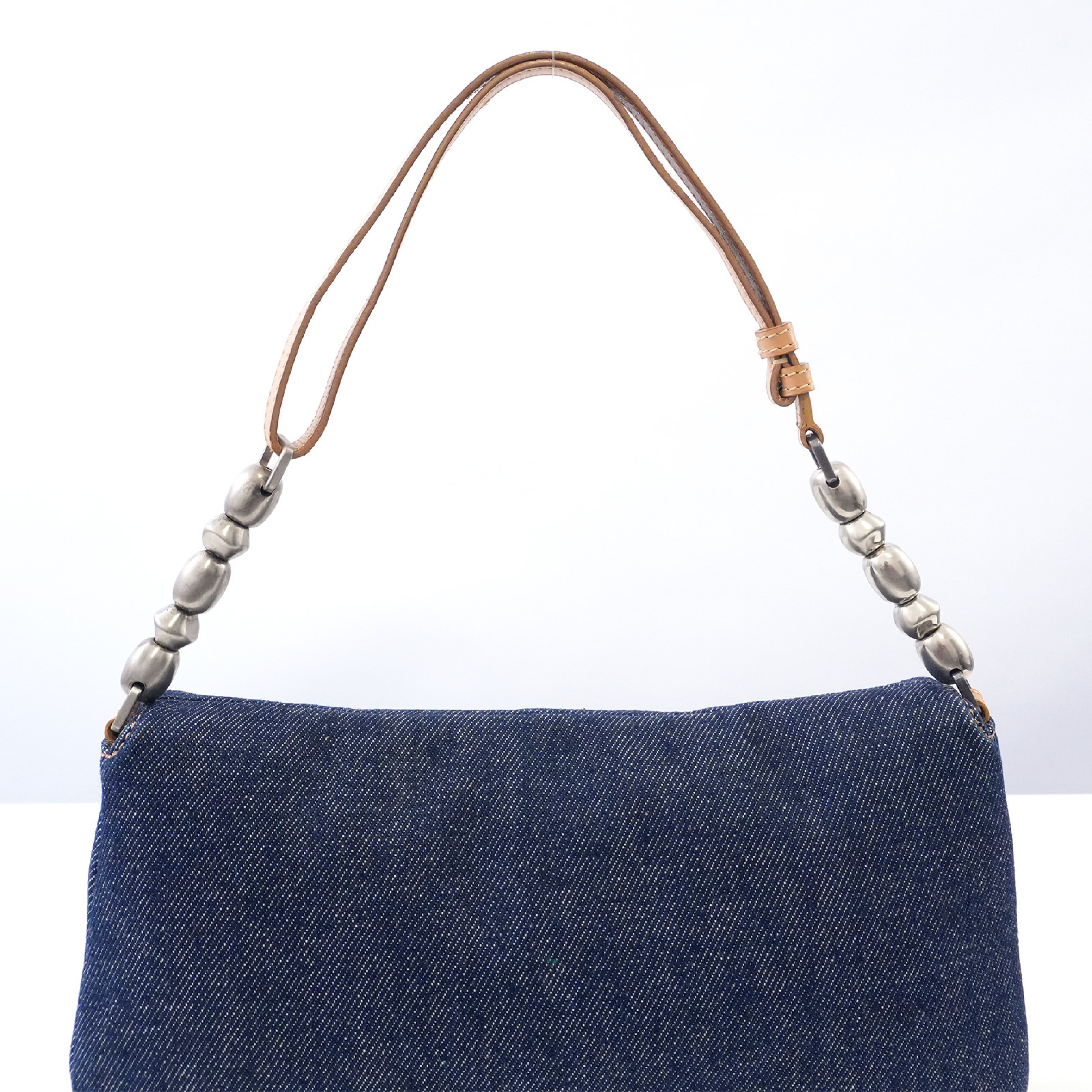 Malice Pearl Denim Leather Shoulder Bag — view 14