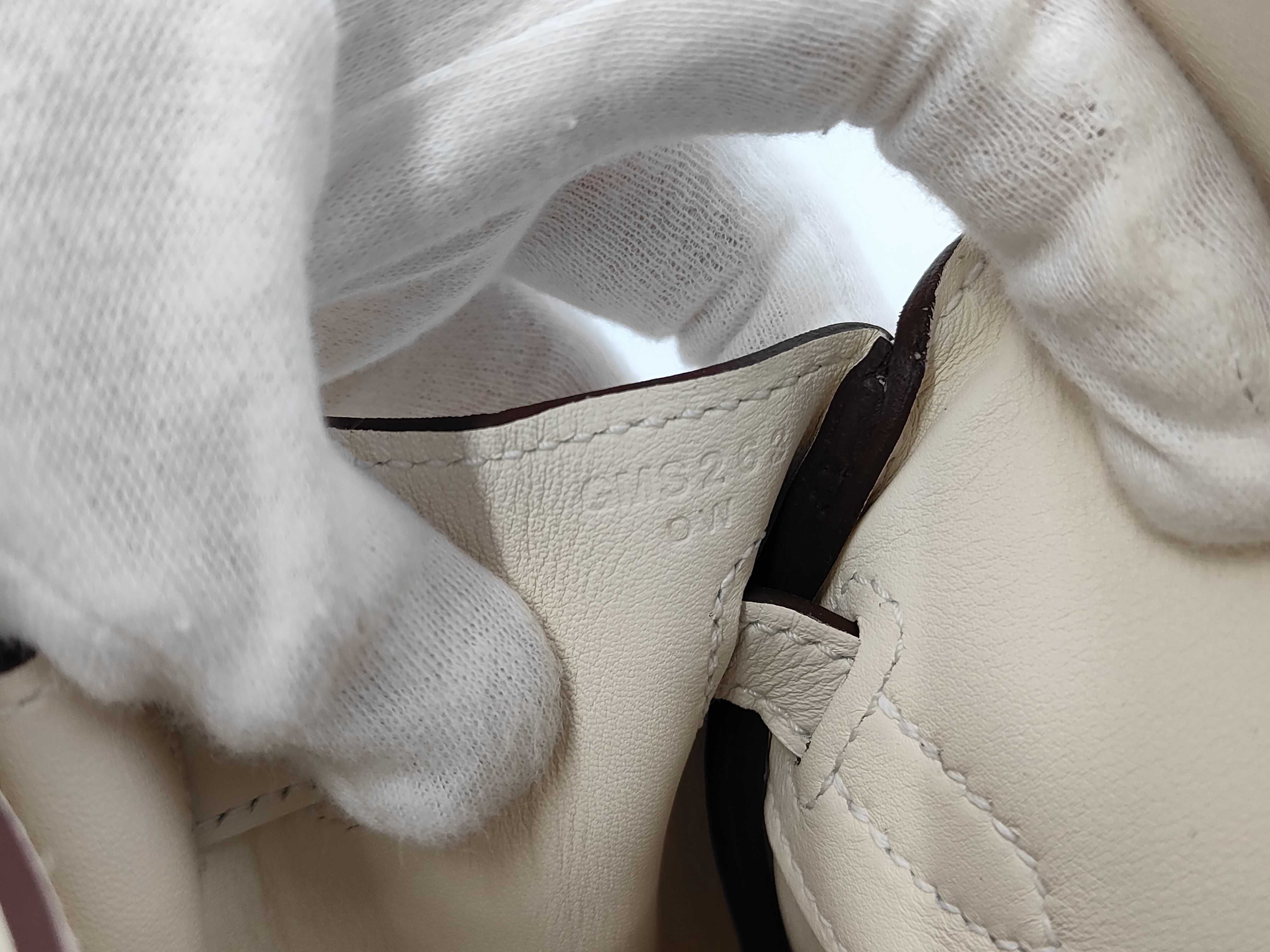 Birkin 25 Nata, P hardware, G stamp, Swift leather, white handbag — view 12