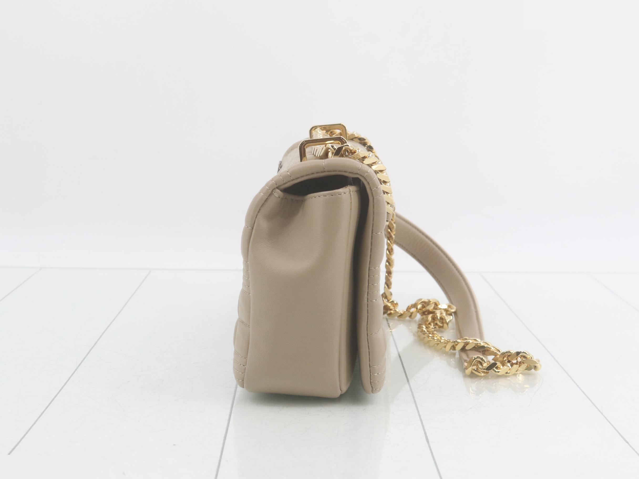 Chain shoulder bag, beige — view 4