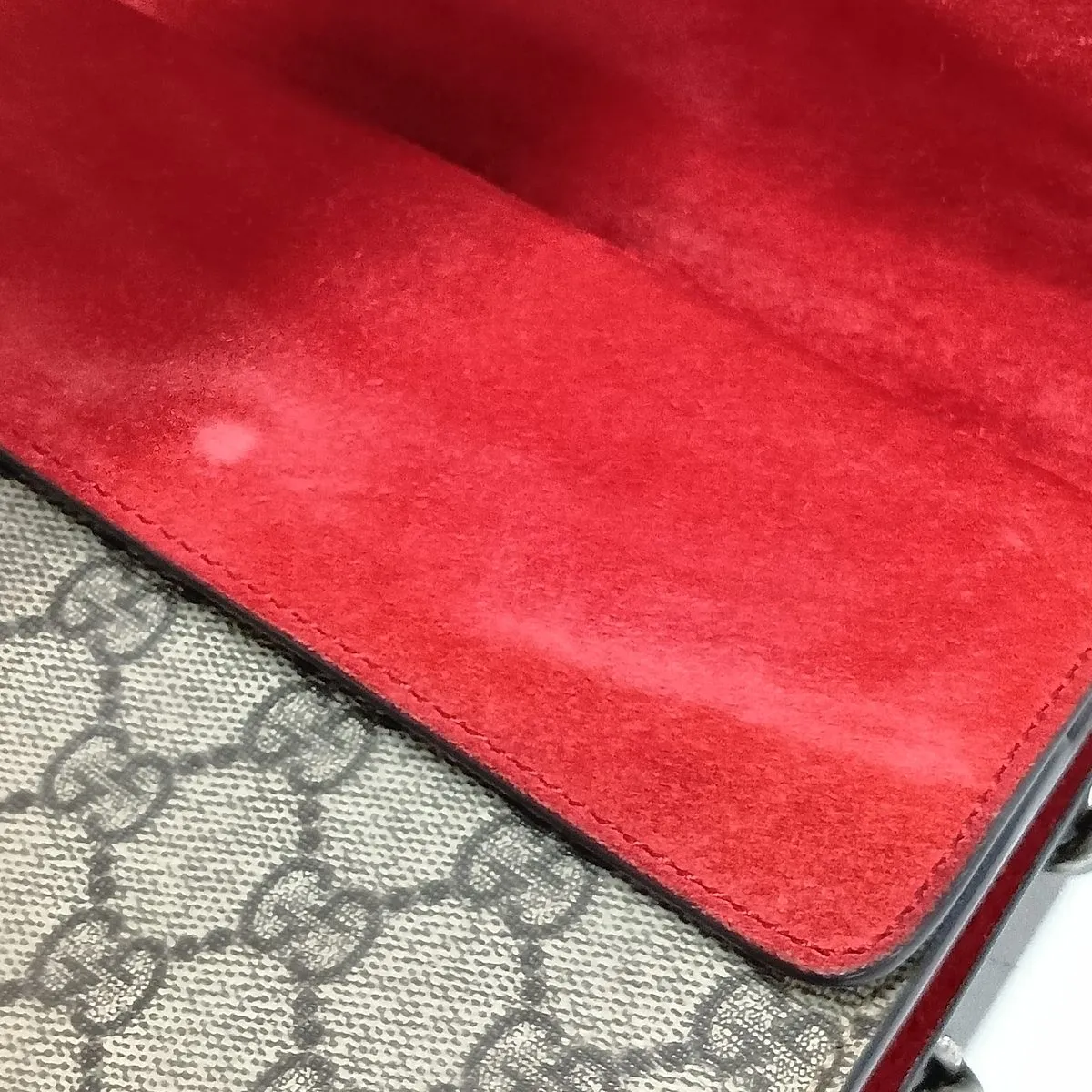GG Supreme Dionysus PVC x Suede Chain Shoulder Bag Beige x Red — view 13