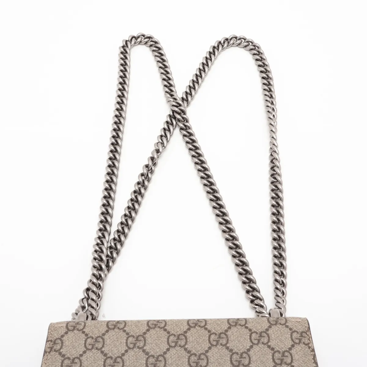 GG Supreme Dionysus PVC x Suede Chain Shoulder Bag Beige x Red — view 6