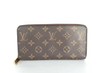 Monogram Louis Vuitton Monogram Zippy Brown Gold Hardware CA0187 Wallet