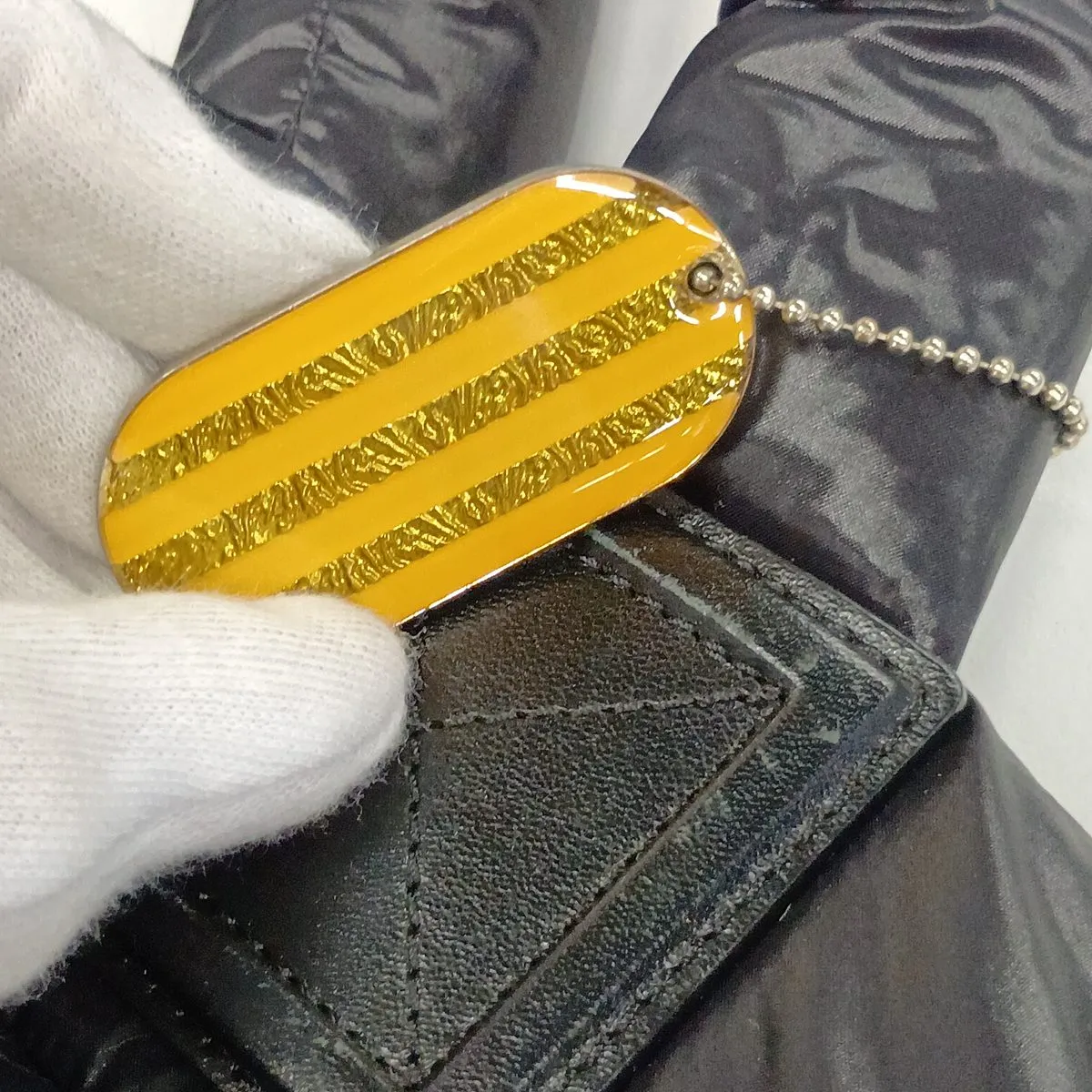 Coco Cocoon Nylon x Leather Tote Bag, Black with Silver Hardware, Item Number 17644532 (Serial Number in the 17s range), with Charm. — view 11