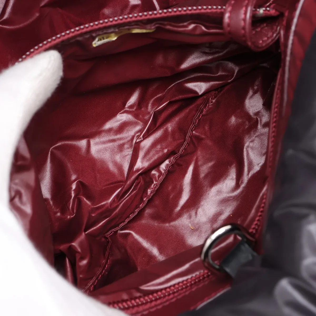 Coco Cocoon Nylon x Leather Tote Bag, Black with Silver Hardware, Item Number 17644532 (Serial Number in the 17s range), with Charm. — view 8