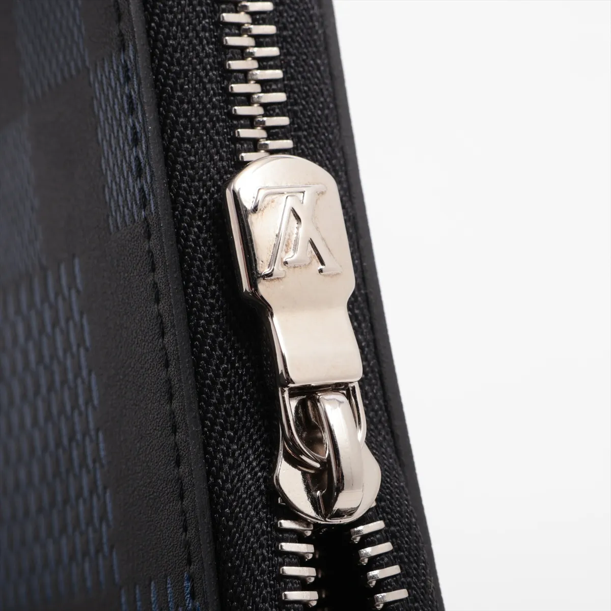 Damier Infini D Zippy Wallet Vertical N60442 Black x Blue Round Zip Wallet (RFID detected) — view 11