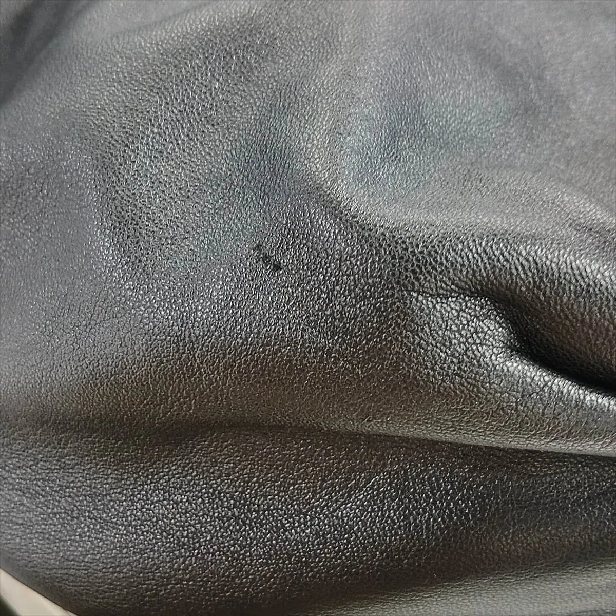 Leather Shoulder Bag, Black — view 12