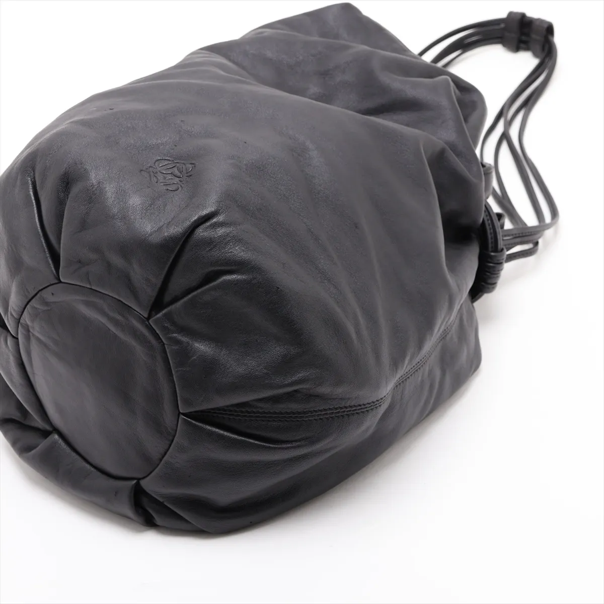 Leather Shoulder Bag, Black — view 3