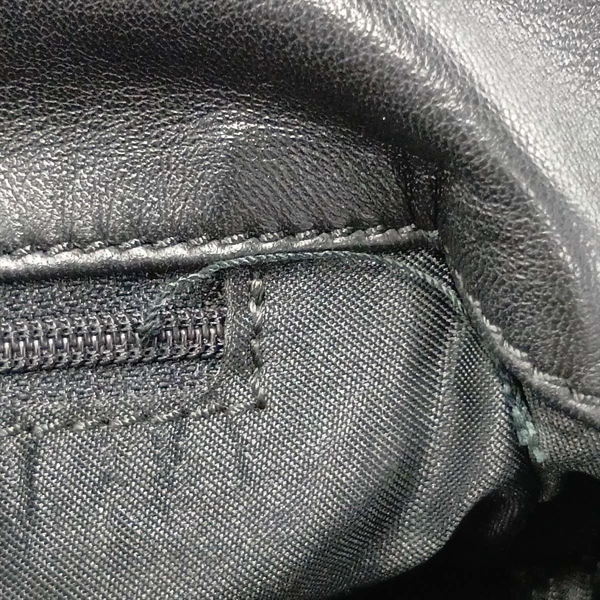 Leather Shoulder Bag, Black — view 9
