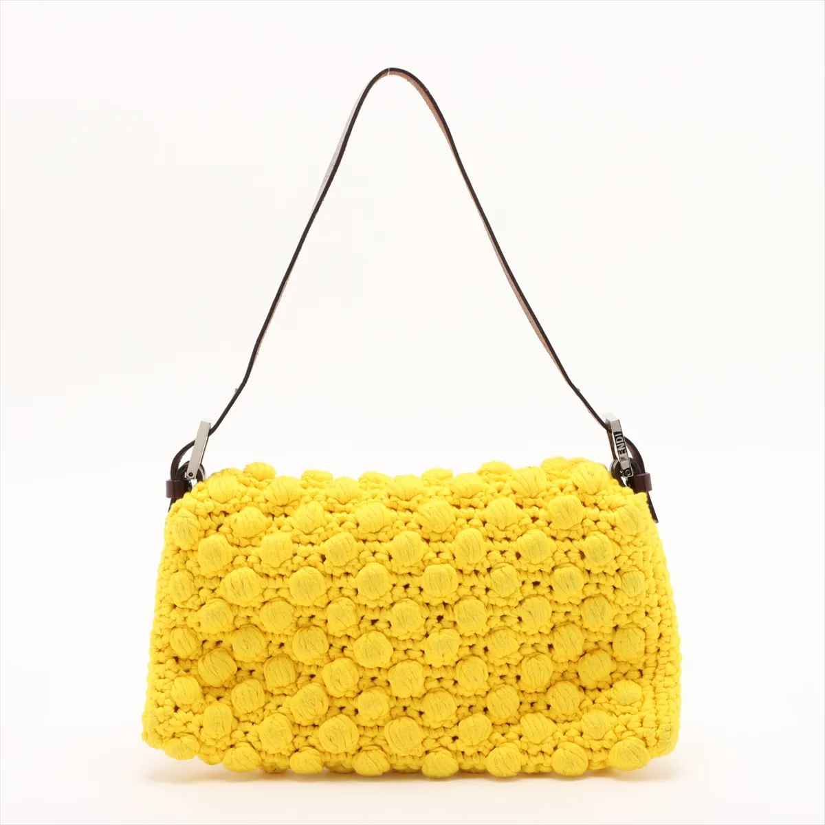 Mamma Bucket Knit x Leather Shoulder Bag Yellow x Brown — view 2