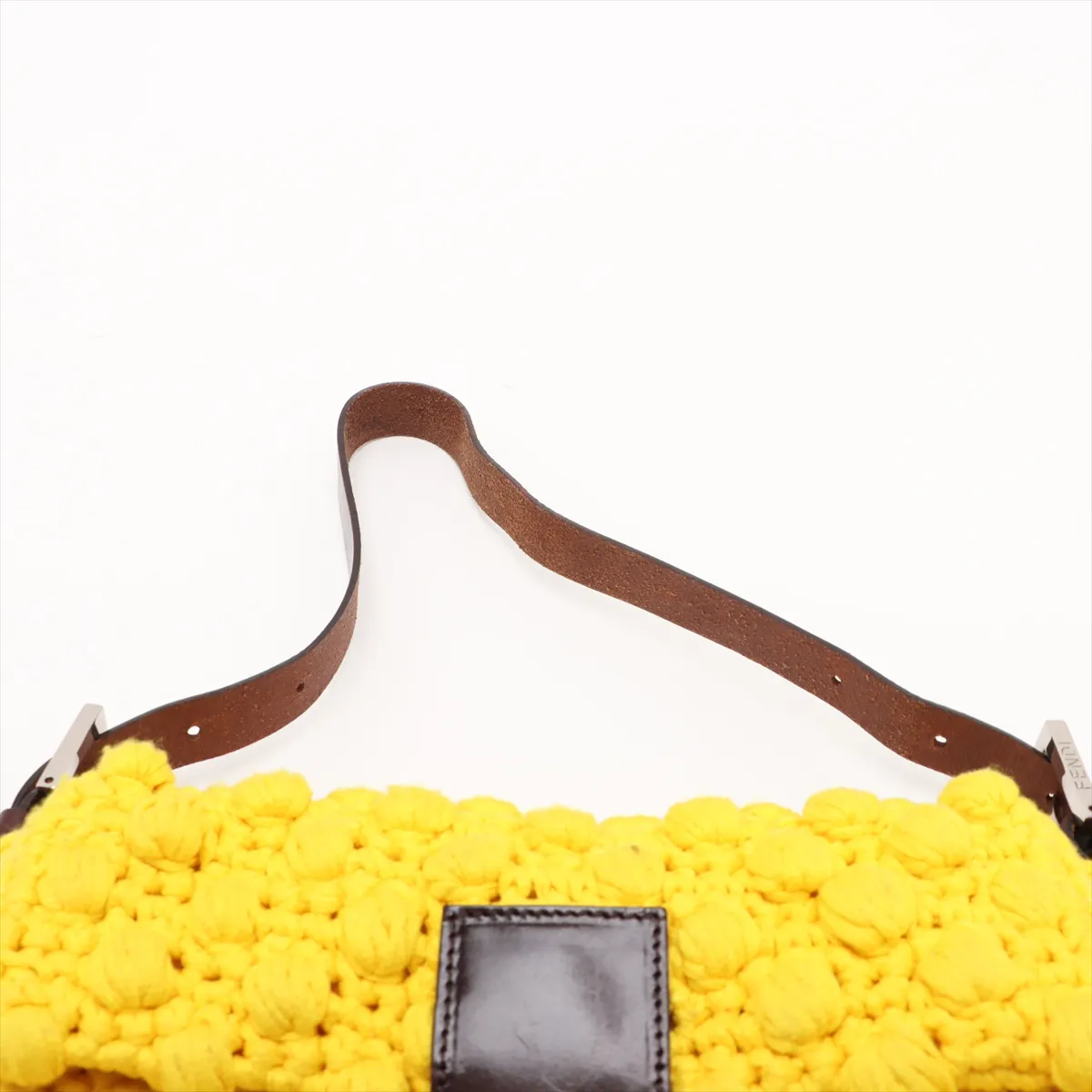 Mamma Bucket Knit x Leather Shoulder Bag Yellow x Brown — view 6