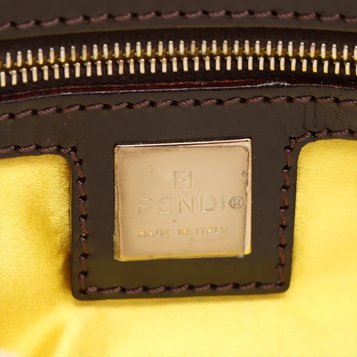 Mamma Bucket Knit x Leather Shoulder Bag Yellow x Brown — view 9