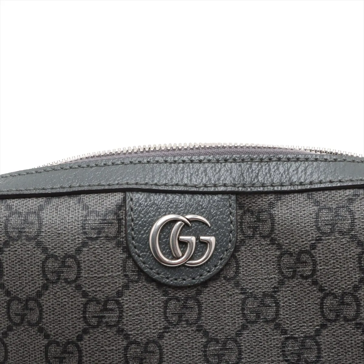 GG Supreme PVC x Leather Shoulder Bag Gray 699439 — view 12