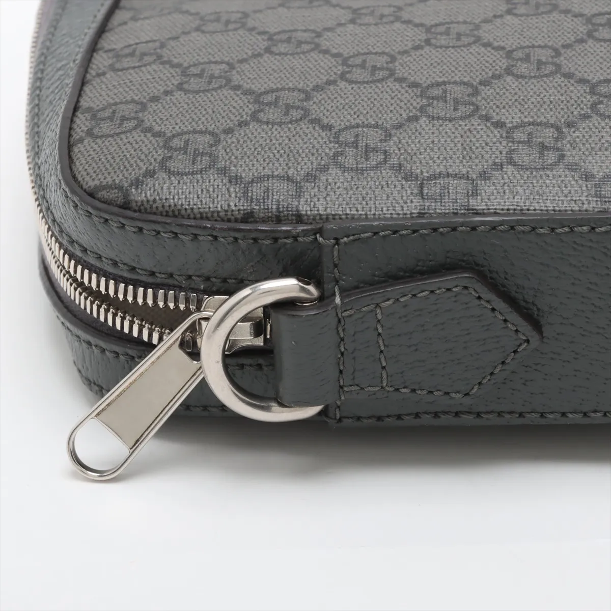 GG Supreme PVC x Leather Shoulder Bag Gray 699439 — view 13