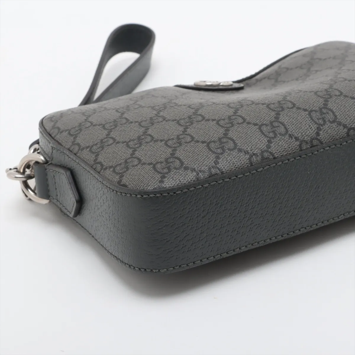 GG Supreme PVC x Leather Shoulder Bag Gray 699439 — view 4