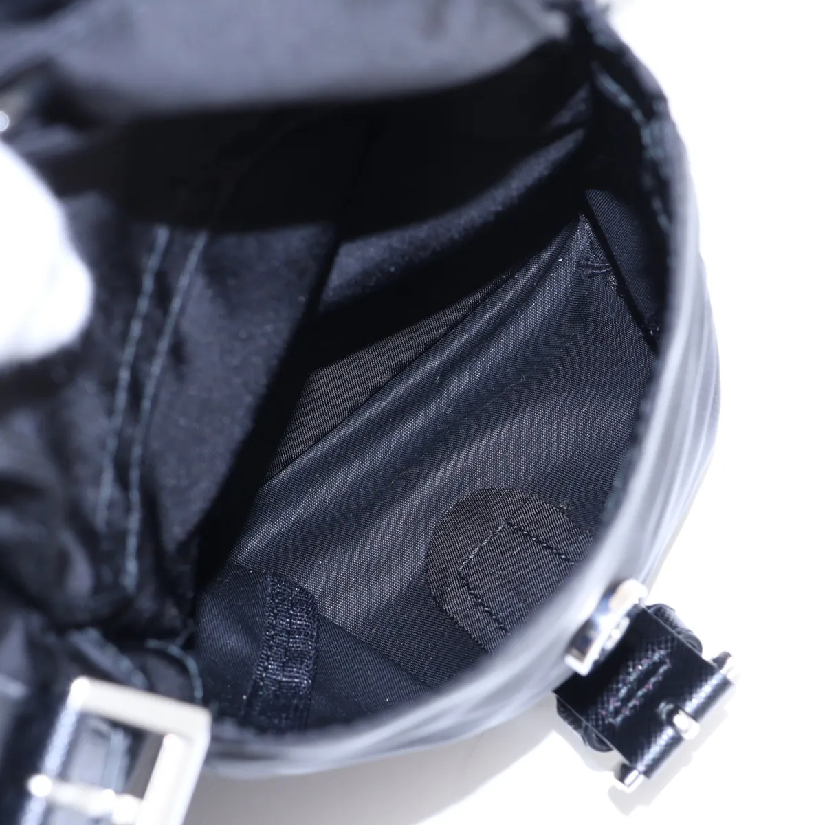 Tessuto Nylon x Leather Backpack/Rucksack, Black — view 11