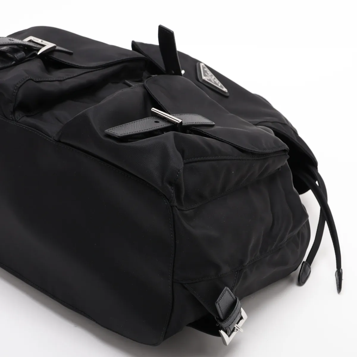 Tessuto Nylon x Leather Backpack/Rucksack, Black — view 3