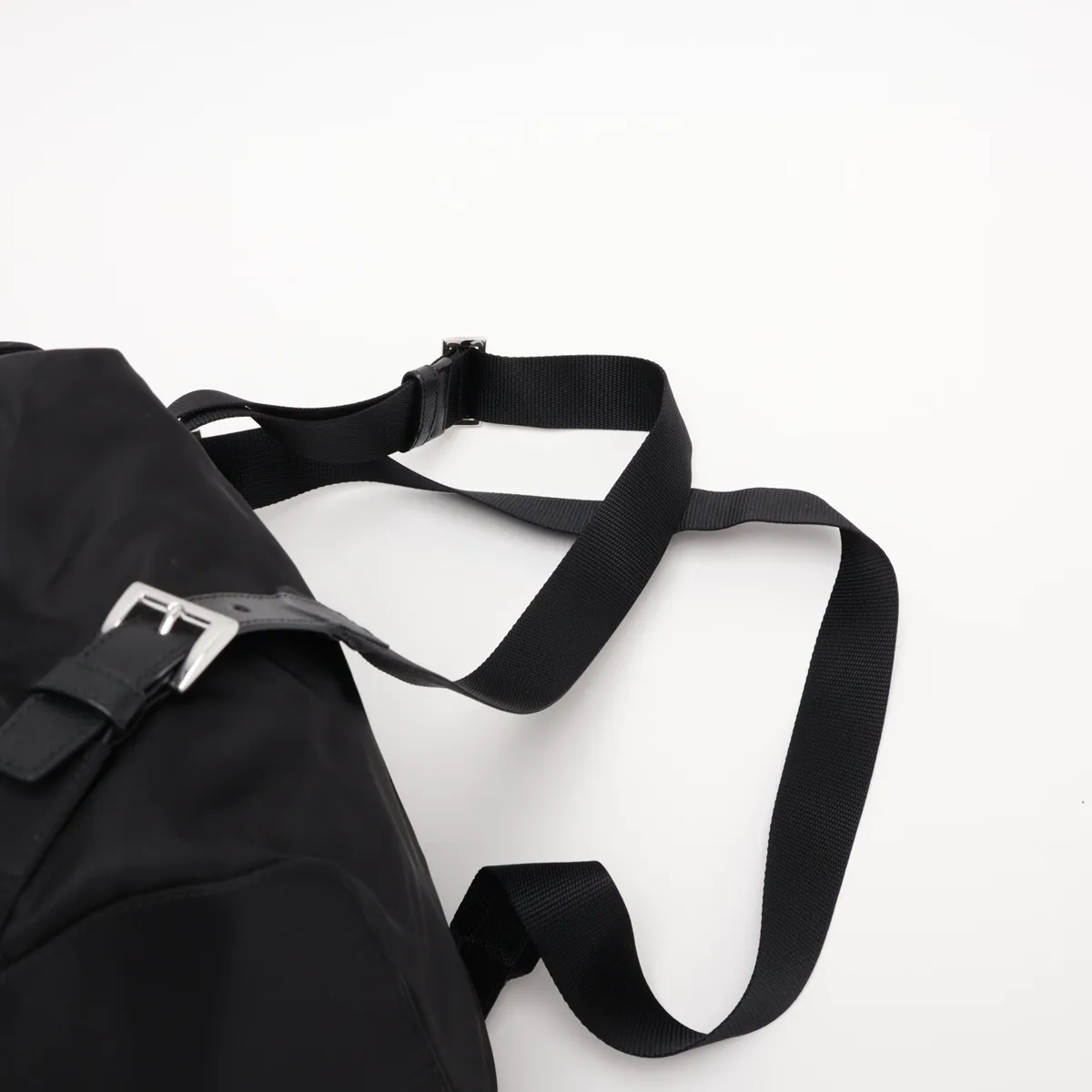 Tessuto Nylon x Leather Backpack/Rucksack, Black — view 6