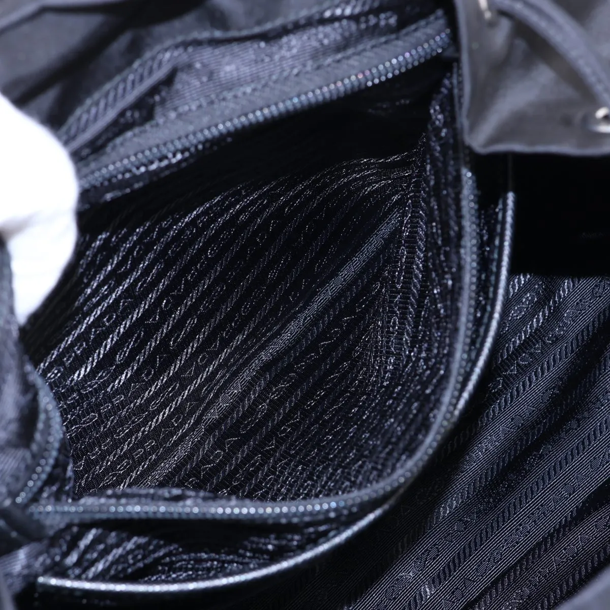 Tessuto Nylon x Leather Backpack/Rucksack, Black — view 8