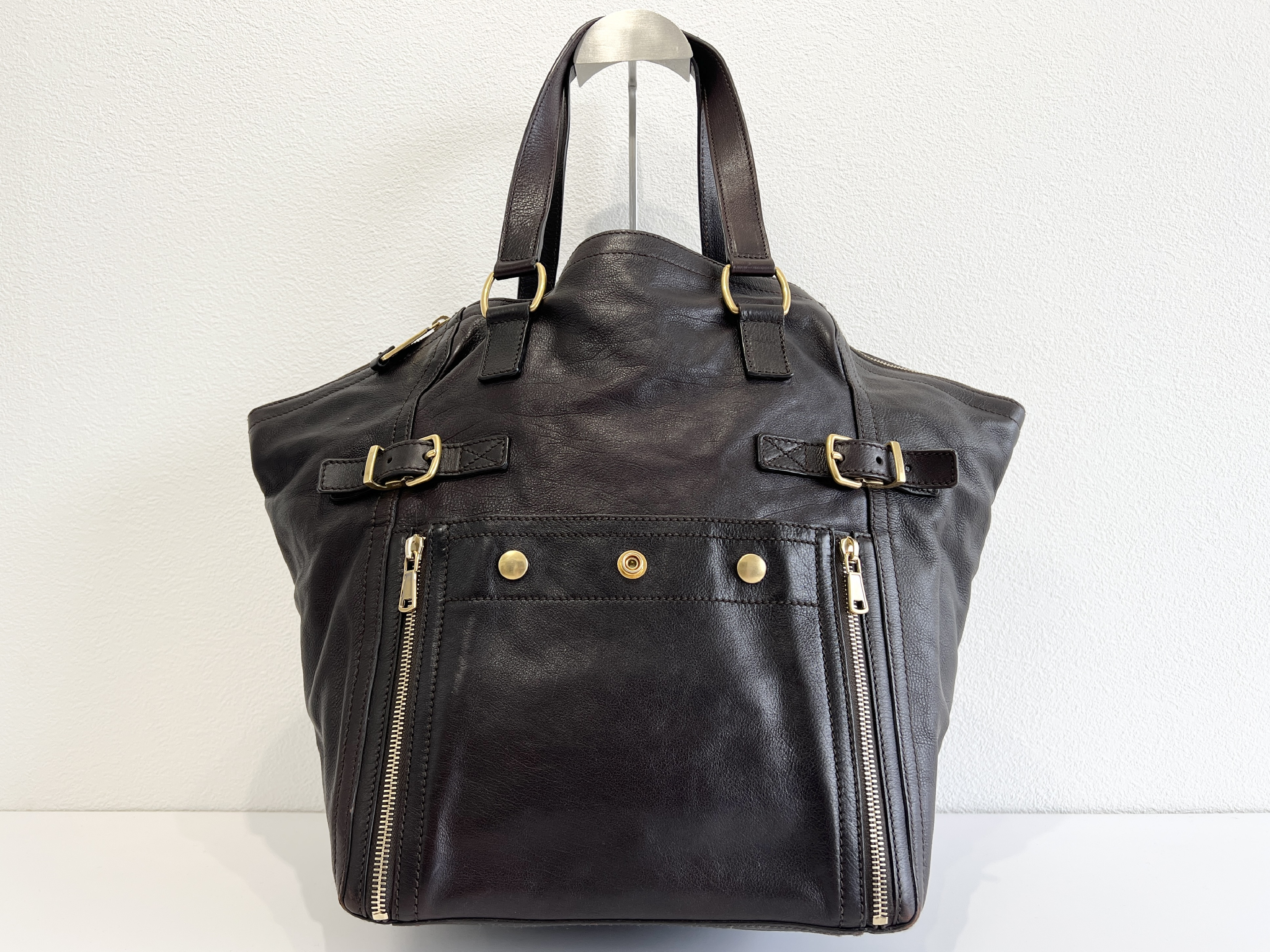 Rive Gauche Downtown Leather Suede Tote Bag Handbag Tote Bag — view 2