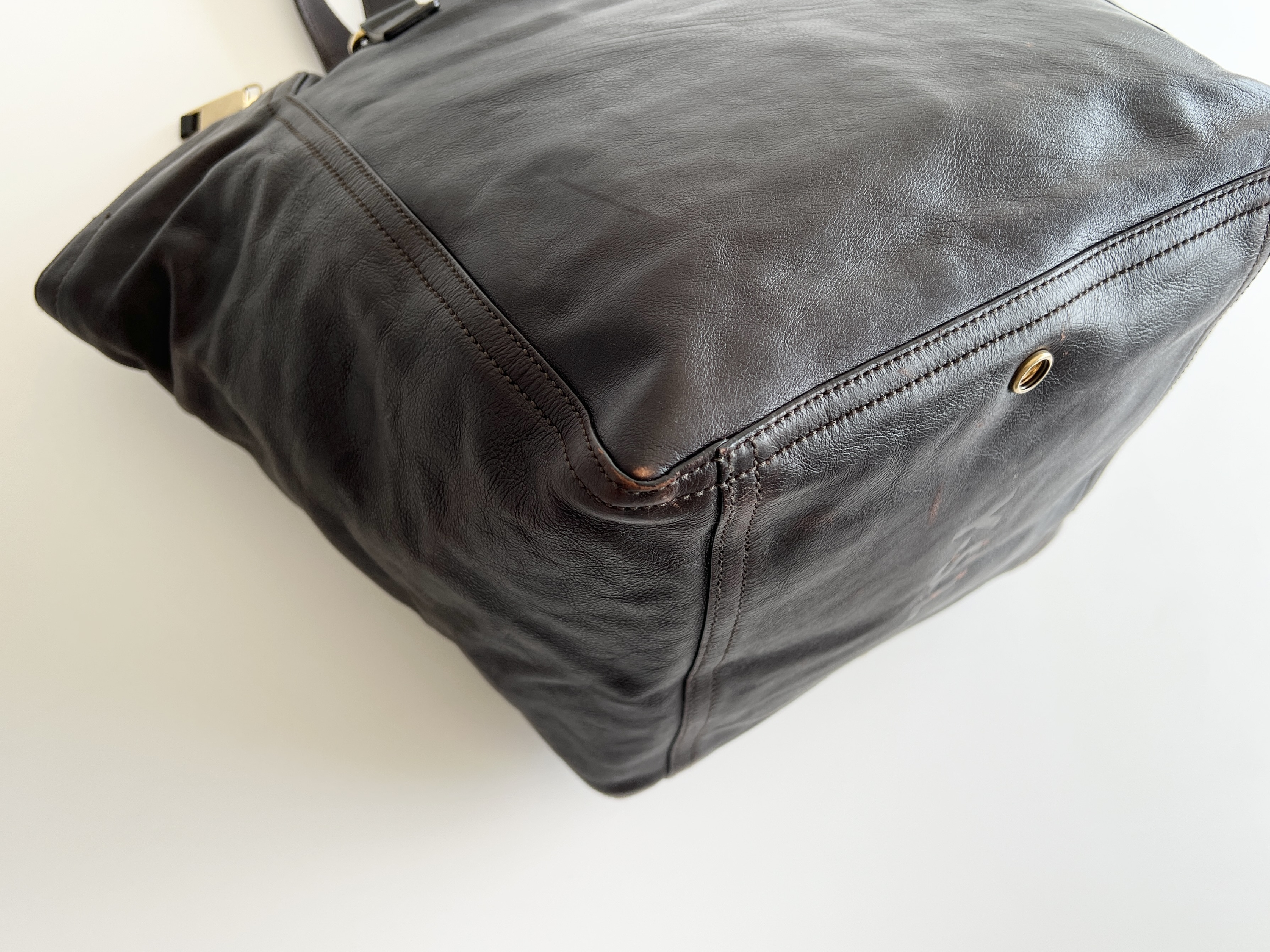 Rive Gauche Downtown Leather Suede Tote Bag Handbag Tote Bag — view 13