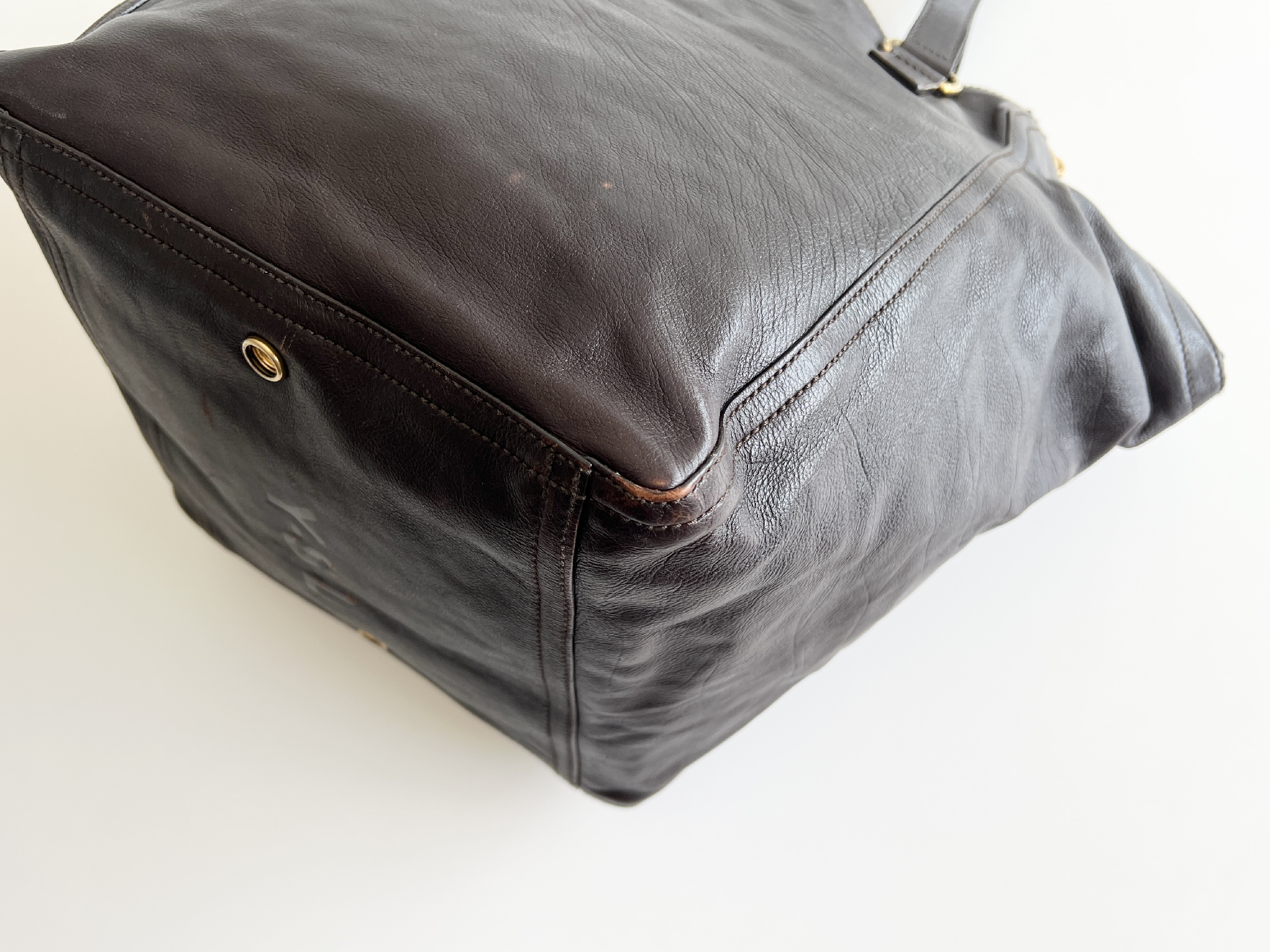Rive Gauche Downtown Leather Suede Tote Bag Handbag Tote Bag — view 14