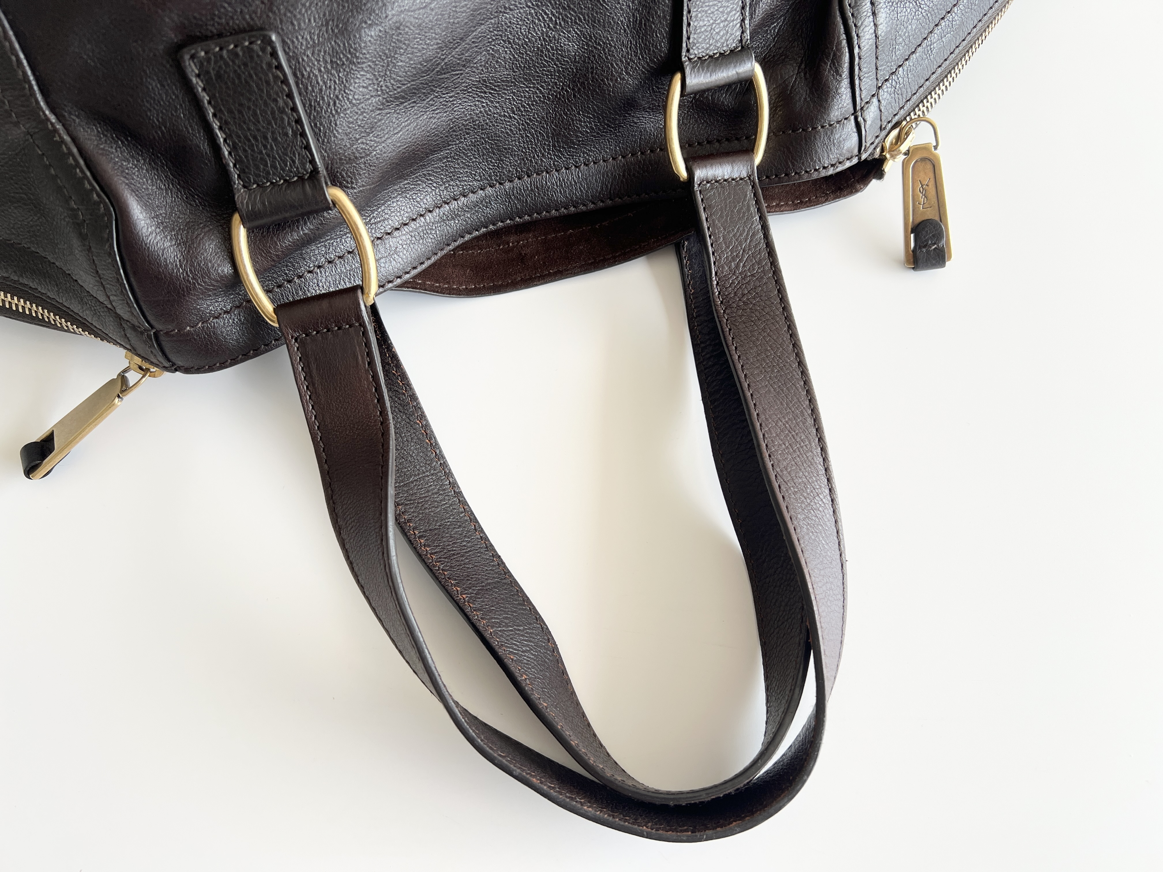 Rive Gauche Downtown Leather Suede Tote Bag Handbag Tote Bag — view 4