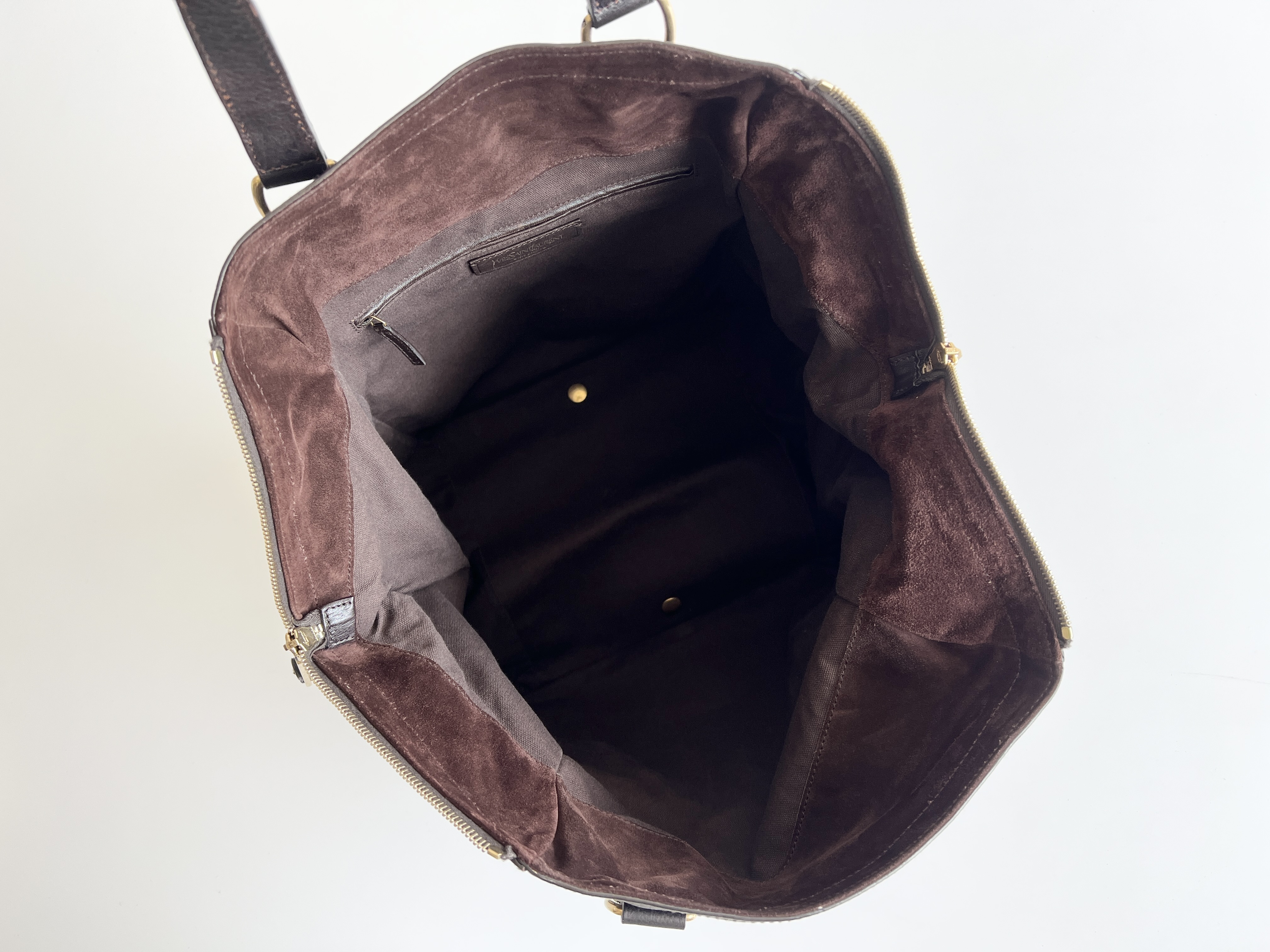 Rive Gauche Downtown Leather Suede Tote Bag Handbag Tote Bag — view 5