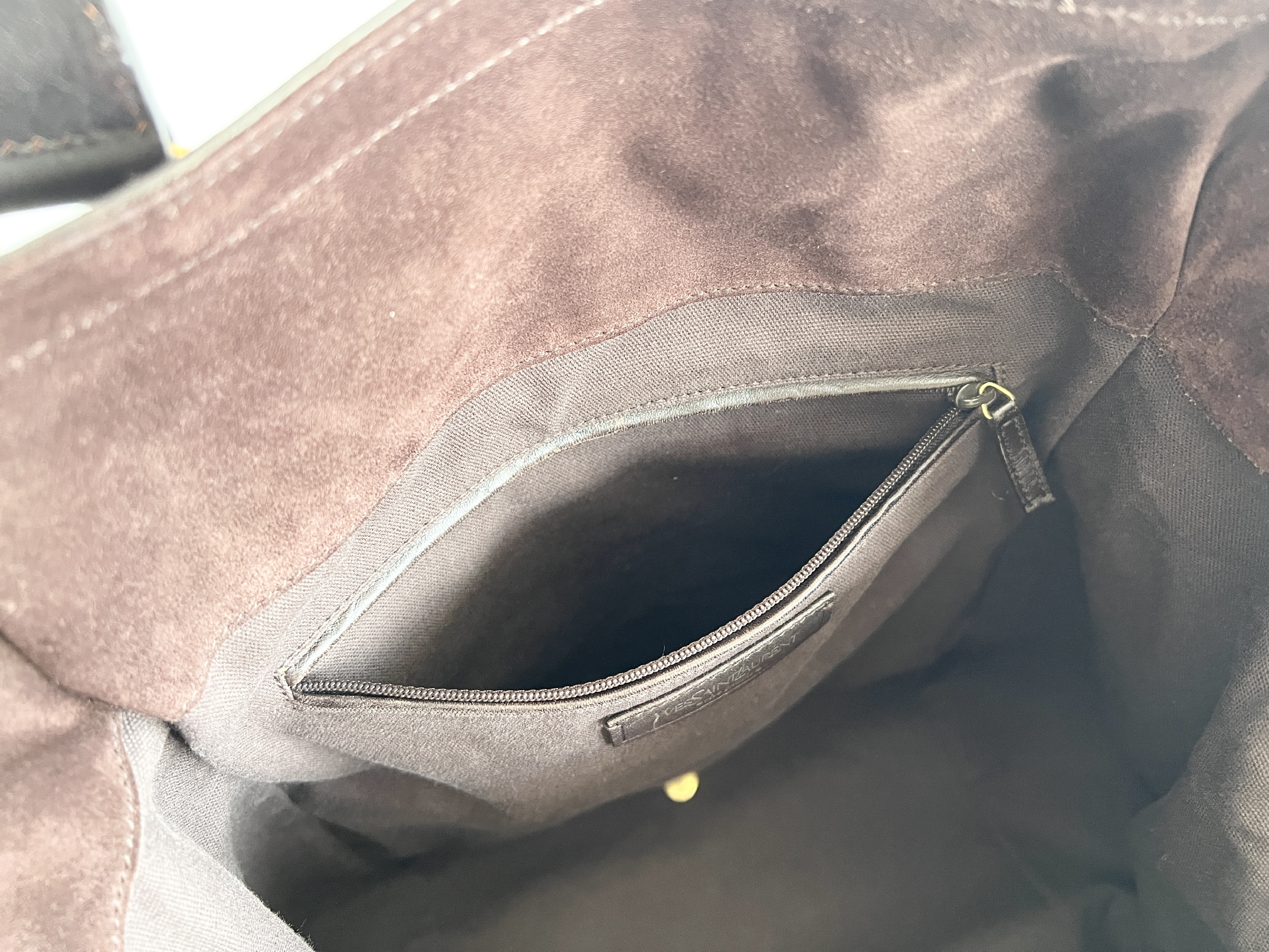 Rive Gauche Downtown Leather Suede Tote Bag Handbag Tote Bag — view 9