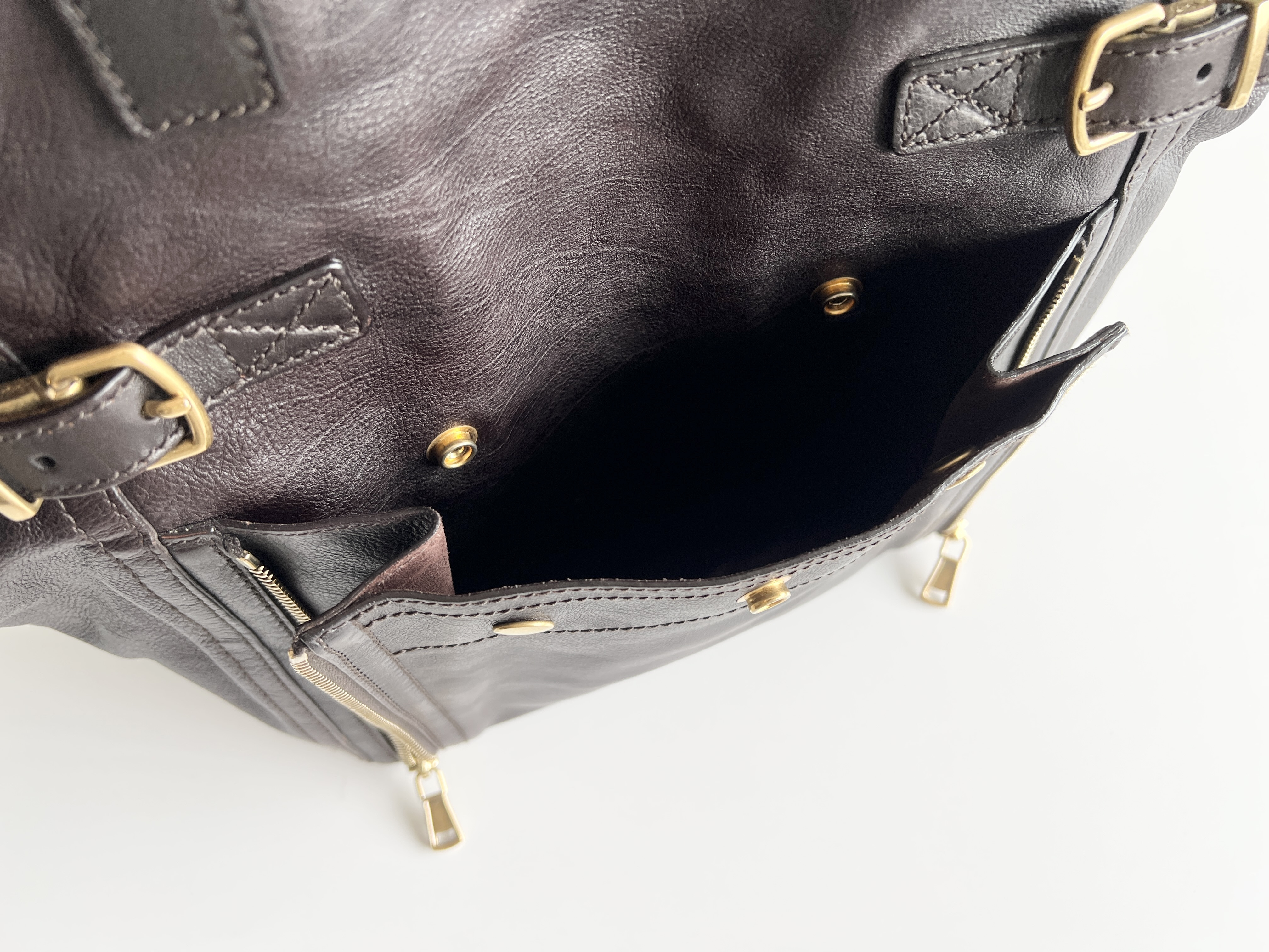 Rive Gauche Downtown Leather Suede Tote Bag Handbag Tote Bag — view 10