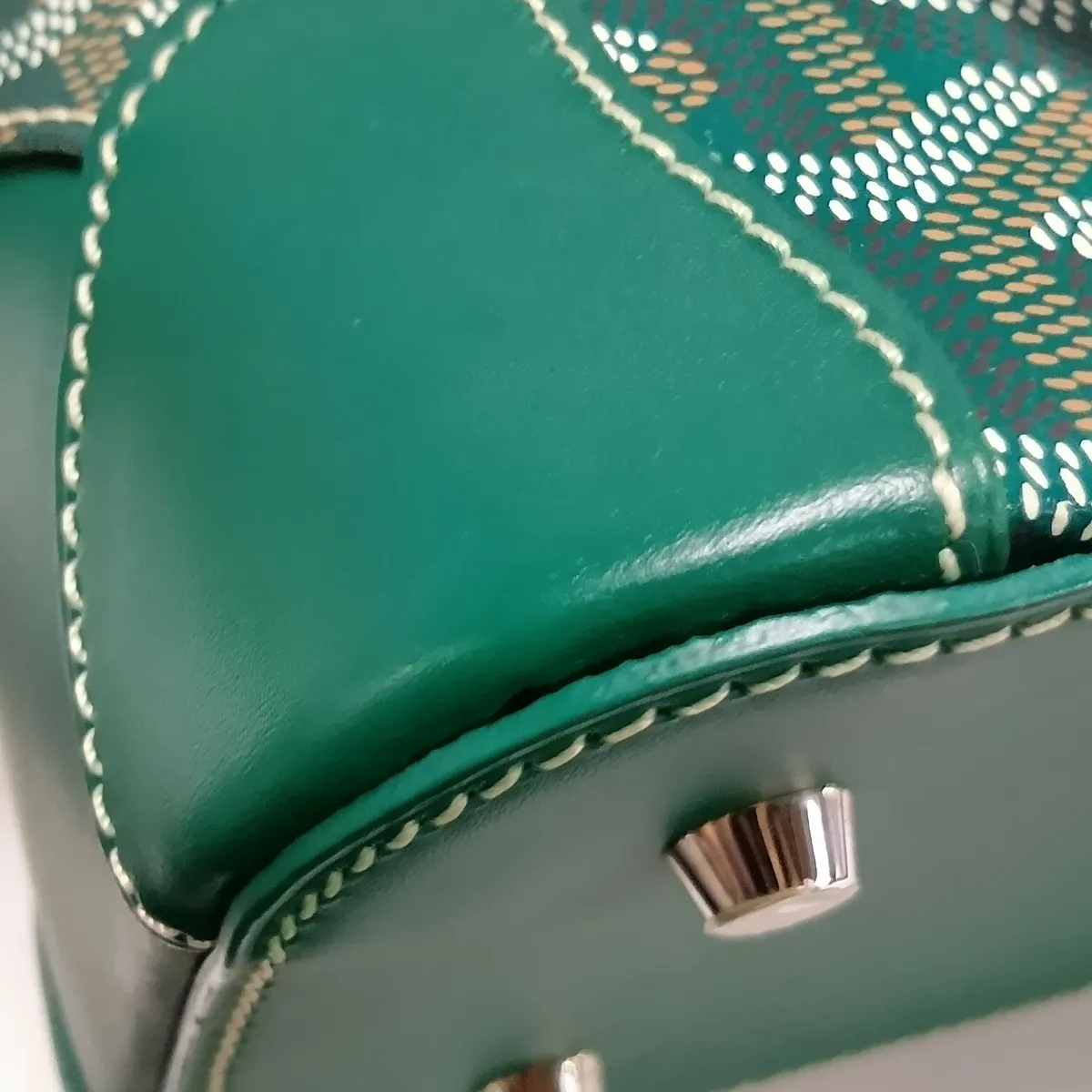 Vendome PVC x Leather 2-Way Handbag, Green — view 15