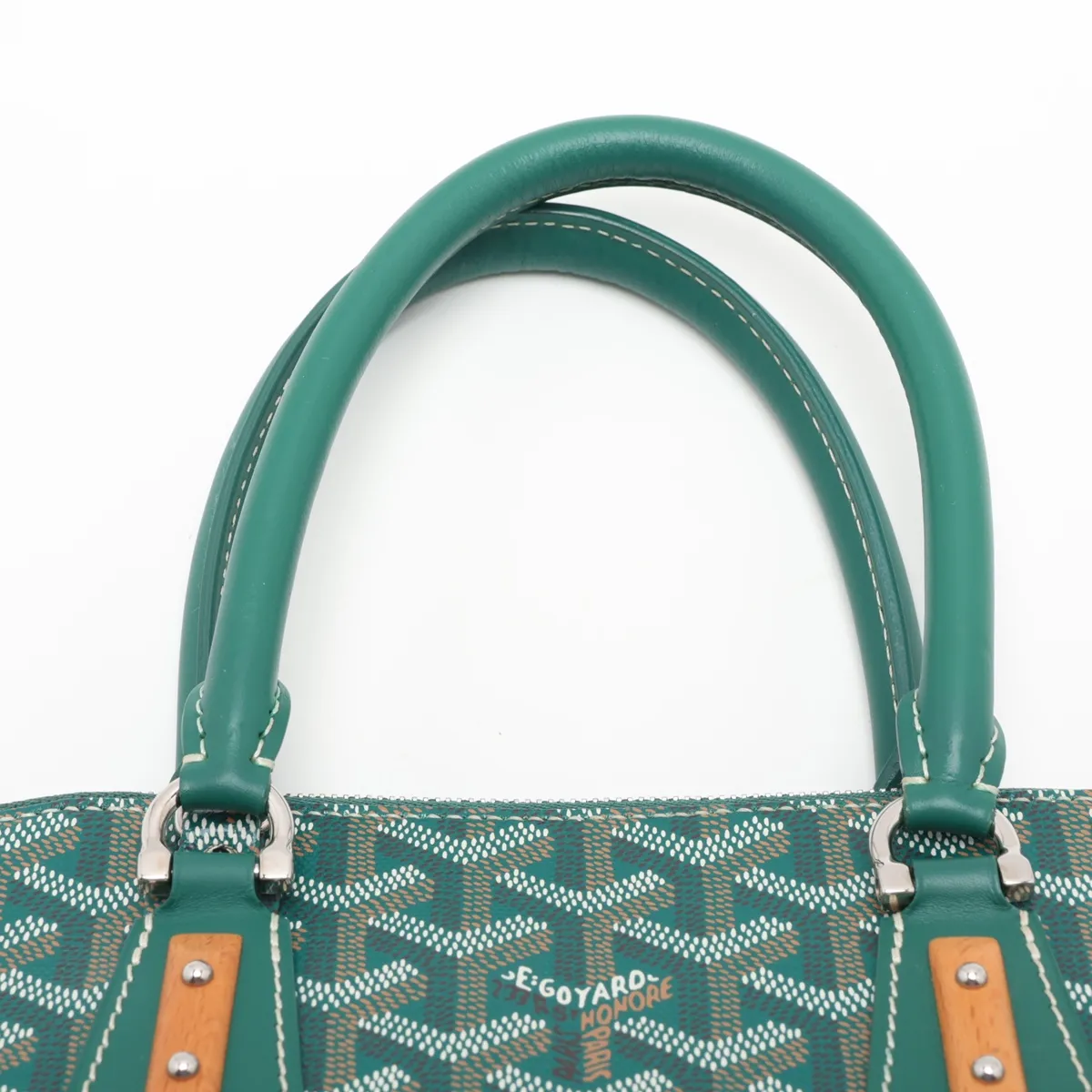 Vendome PVC x Leather 2-Way Handbag, Green — view 6