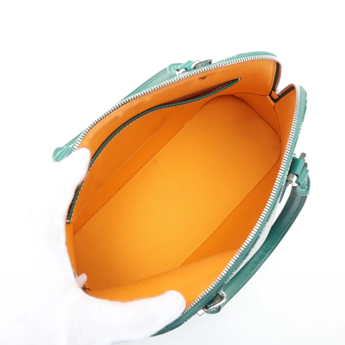 Vendome PVC x Leather 2-Way Handbag, Green — view 8