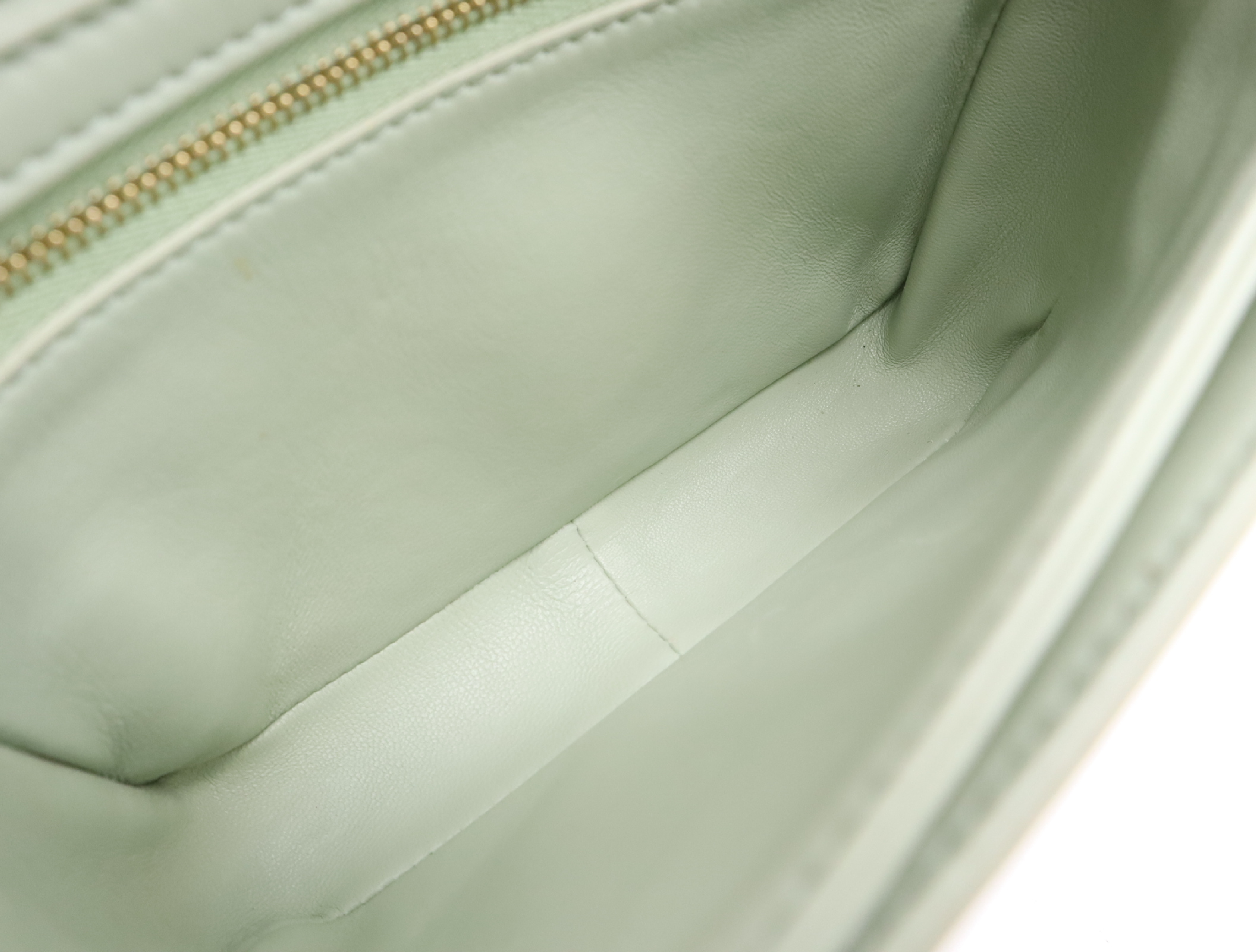 PVC x Leather Triomphe Shoulder Bag (Green/Brown) — view 14