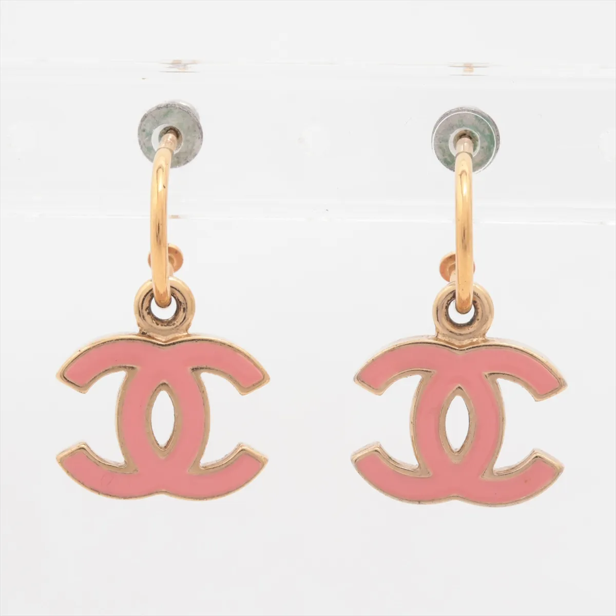Coco Mark Earrings (Pair) GP Pink x Gold. — view 2
