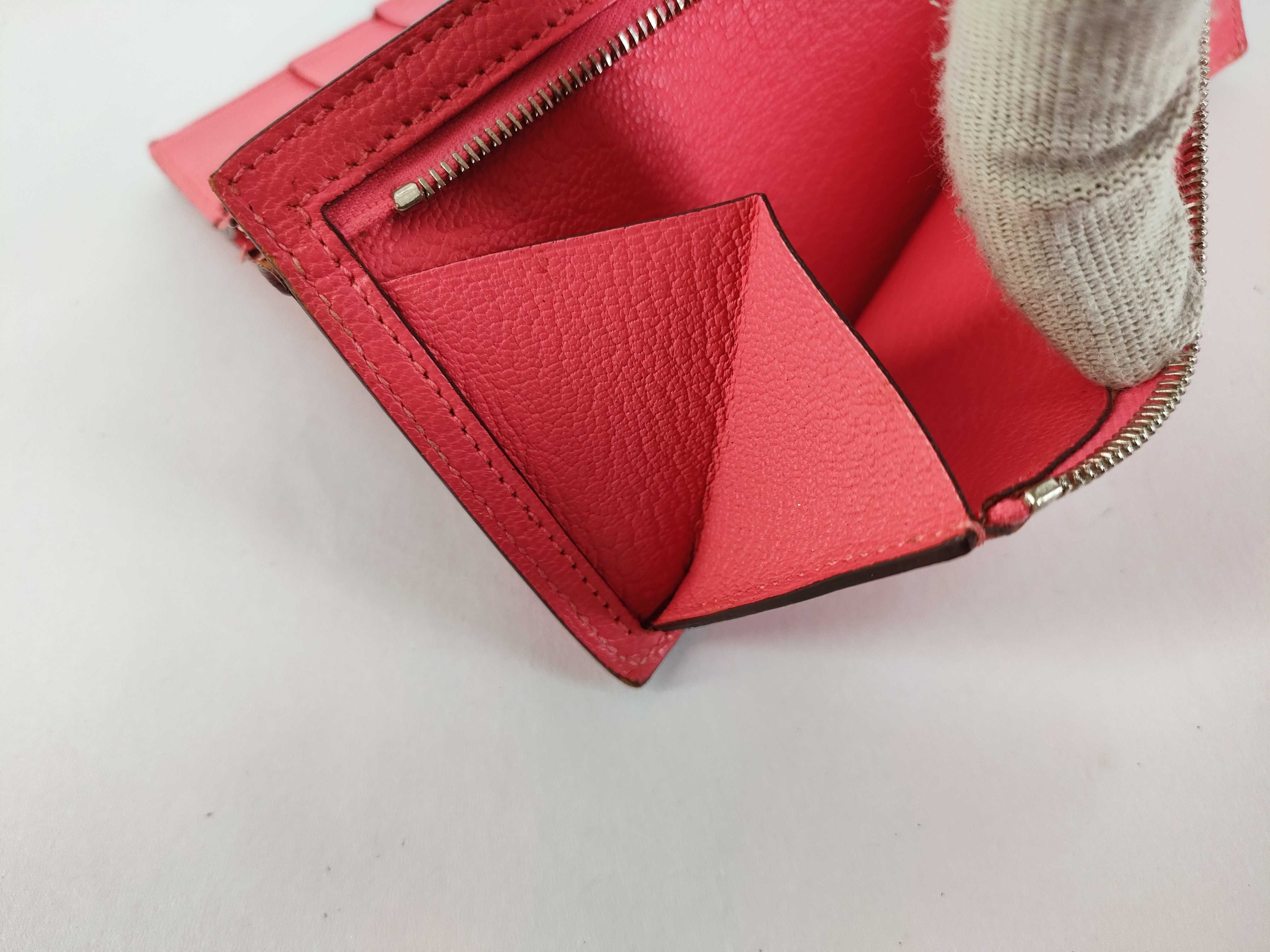 Bearn Soufflé Chevre Mysore Long Wallet, Pink, Silver Hardware, A Stamp — view 11