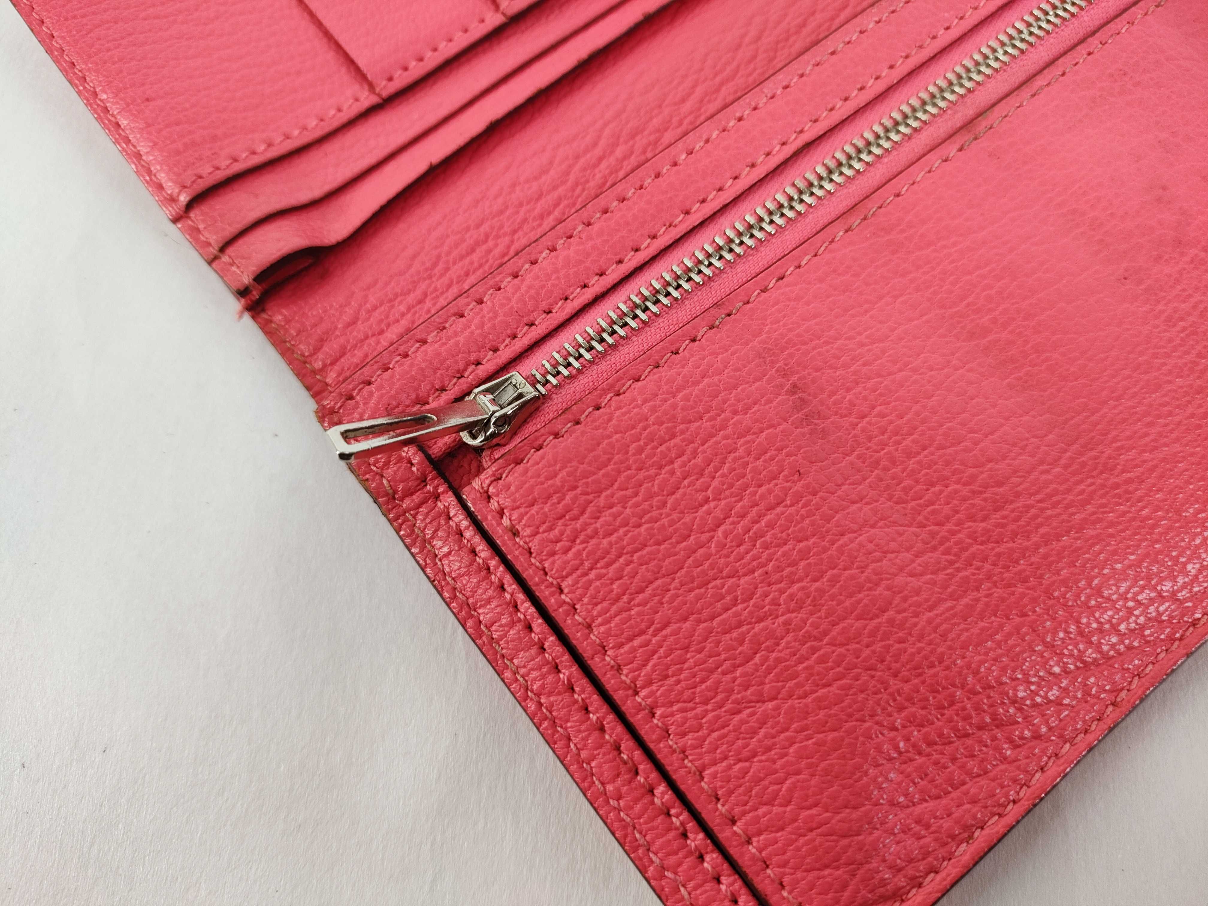 Bearn Soufflé Chevre Mysore Long Wallet, Pink, Silver Hardware, A Stamp — view 12
