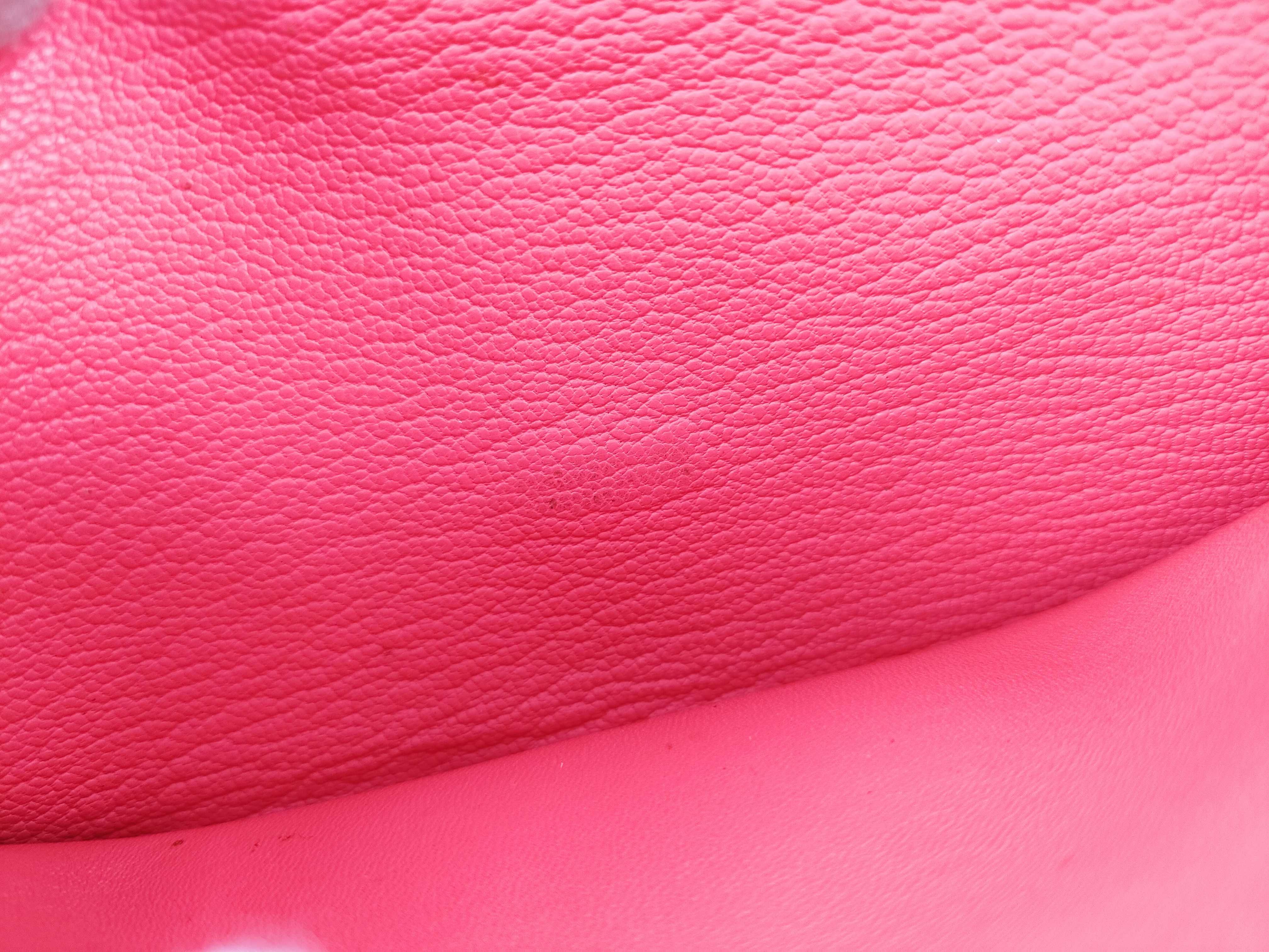 Bearn Soufflé Chevre Mysore Long Wallet, Pink, Silver Hardware, A Stamp — view 14