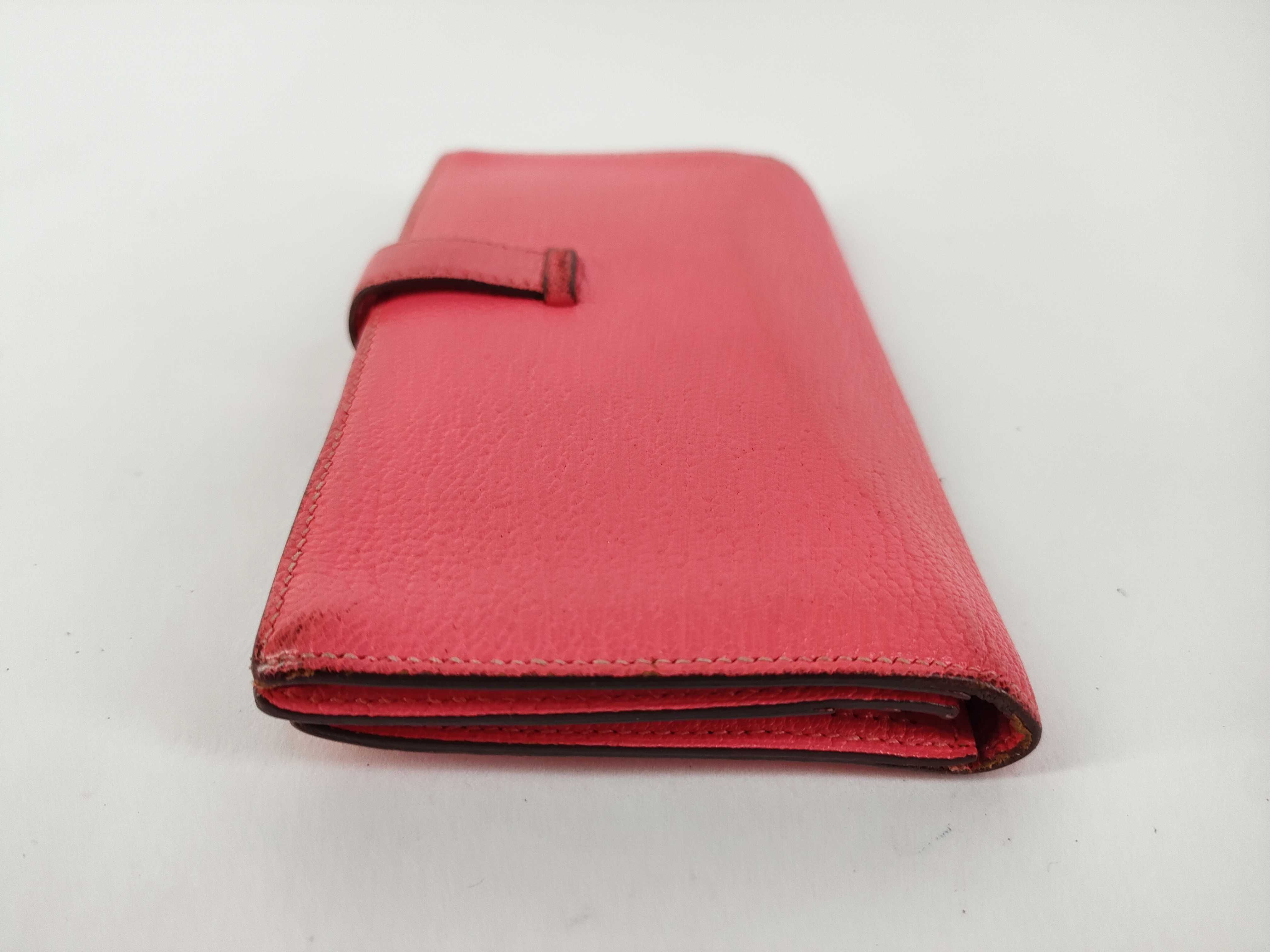 Bearn Soufflé Chevre Mysore Long Wallet, Pink, Silver Hardware, A Stamp — view 4