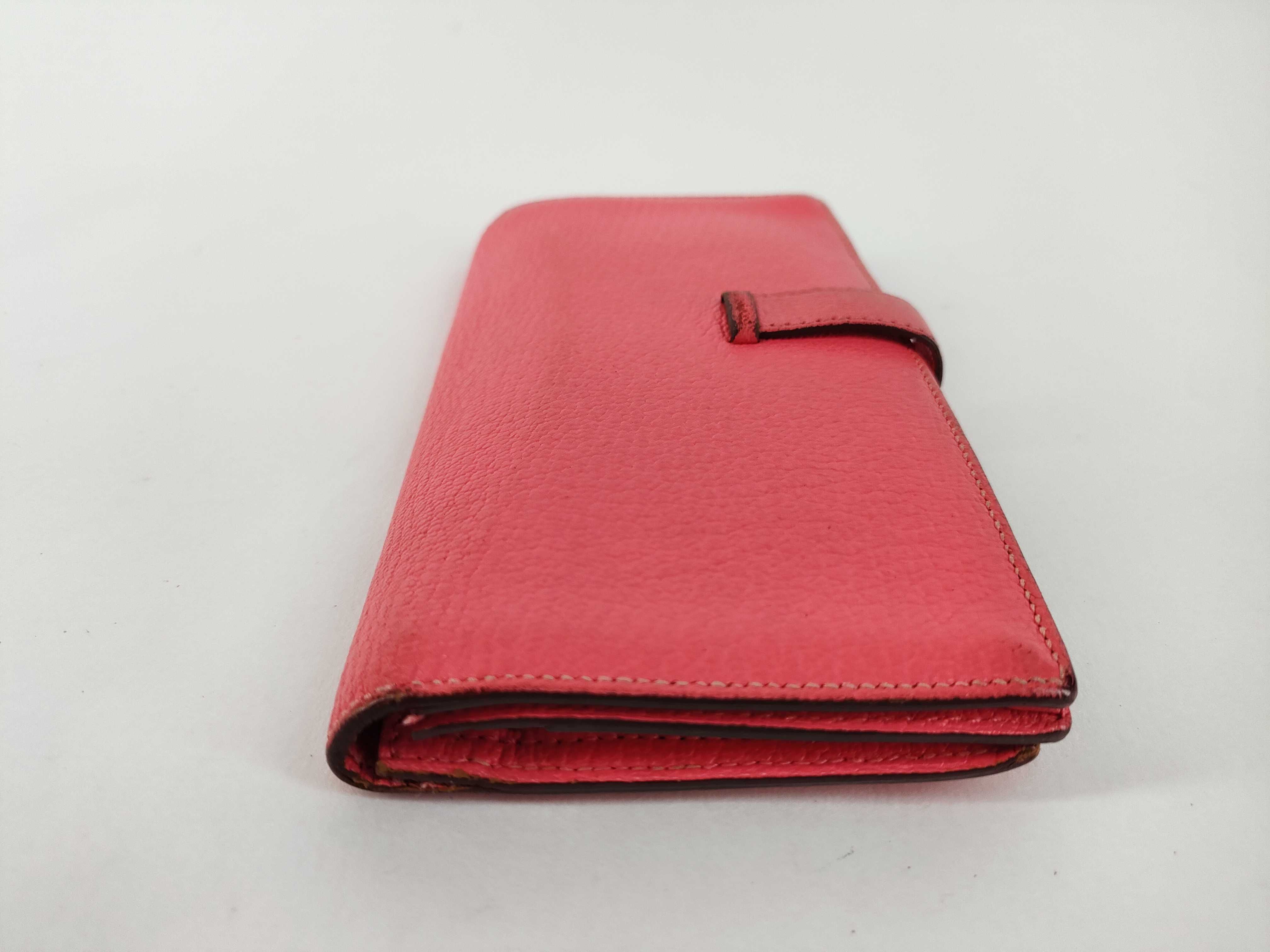 Bearn Soufflé Chevre Mysore Long Wallet, Pink, Silver Hardware, A Stamp — view 6