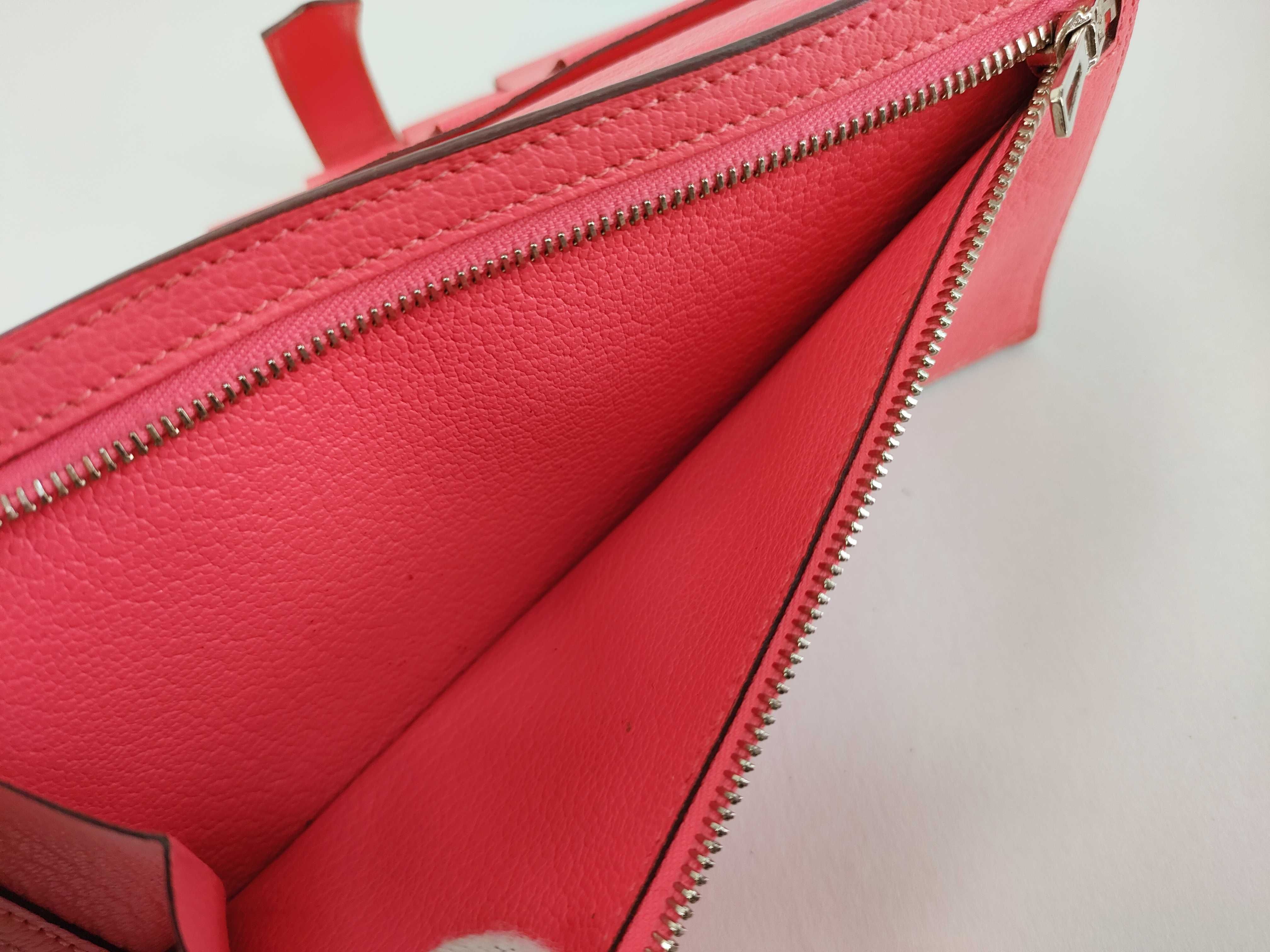 Bearn Soufflé Chevre Mysore Long Wallet, Pink, Silver Hardware, A Stamp — view 10