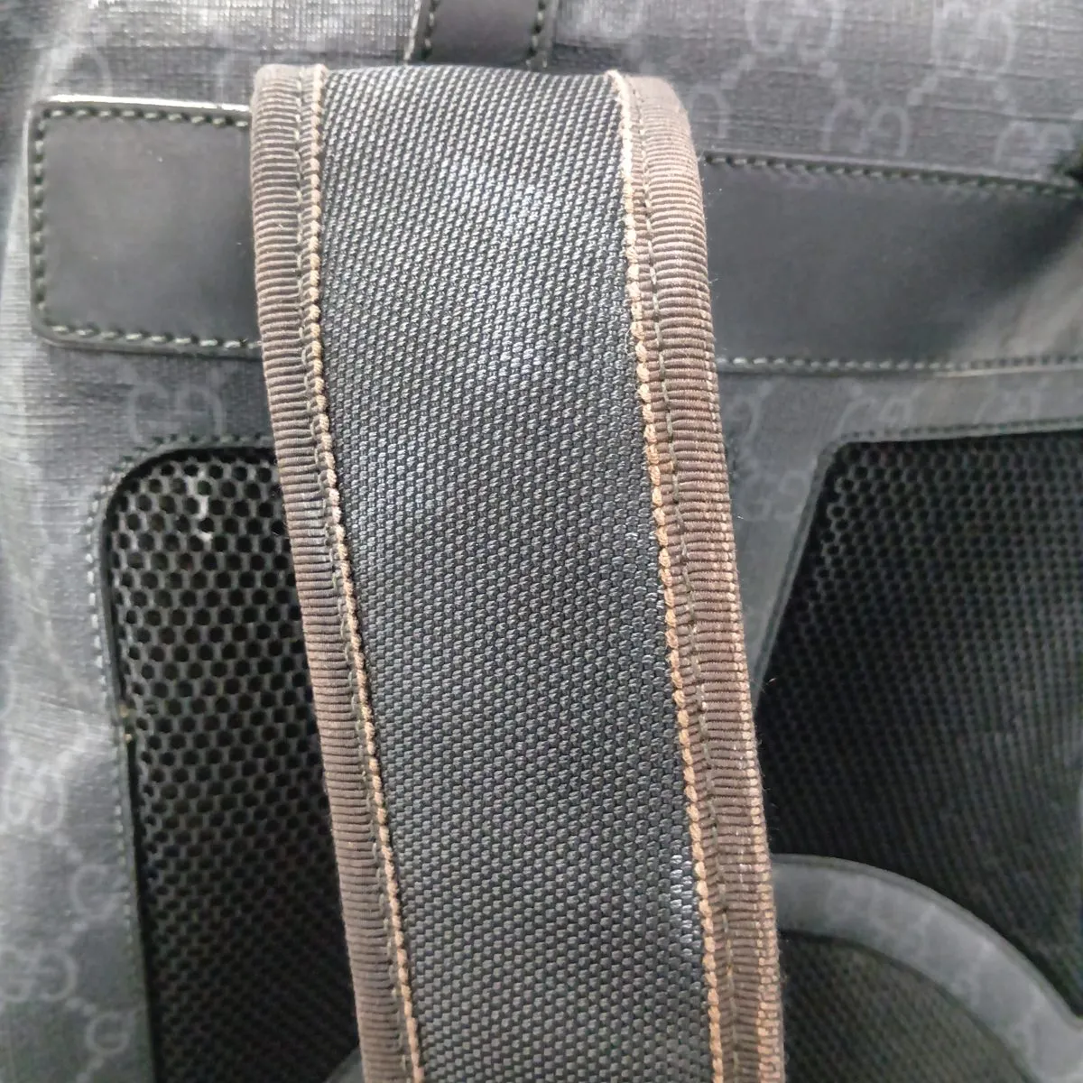 GG Supreme 478324 PVC x Leather Backpack/Rucksack, Black — view 15