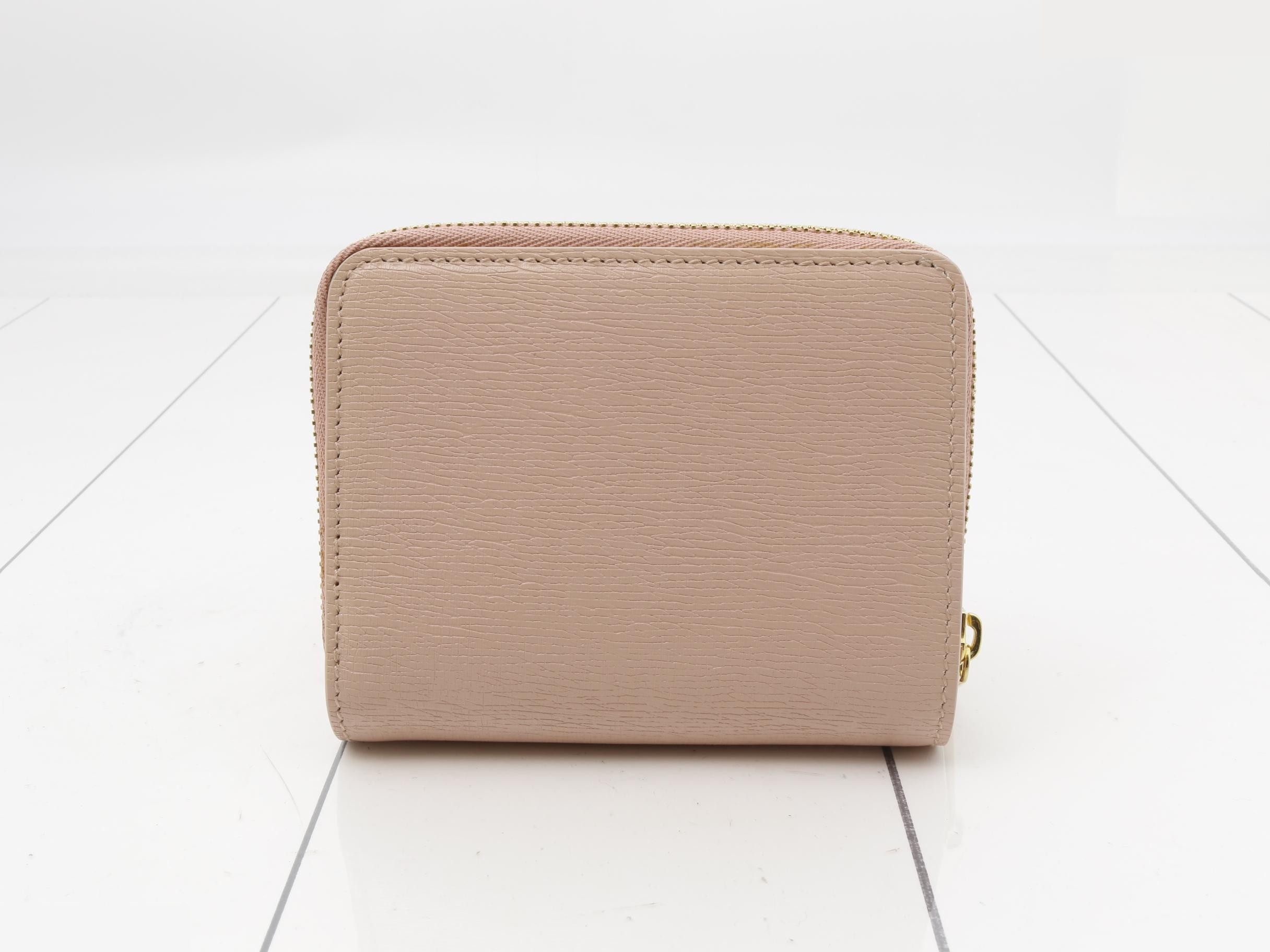 772639 Logo Bi-fold Wallet Leather Pink — view 2