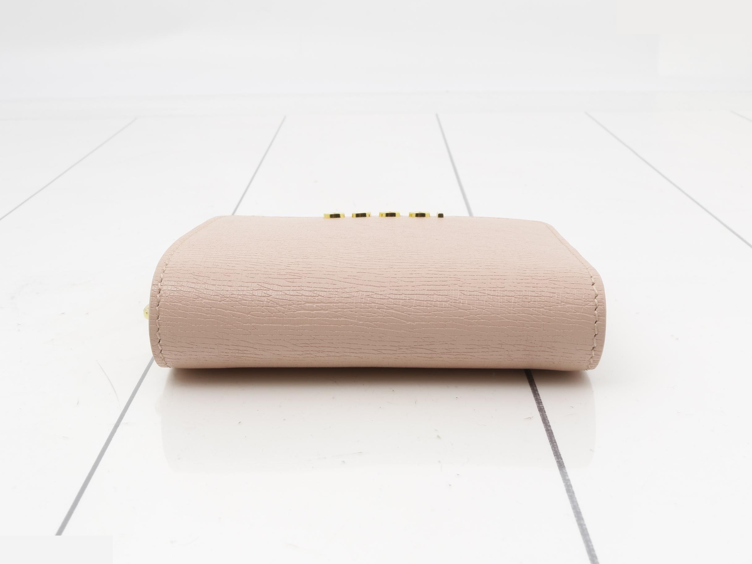 772639 Logo Bi-fold Wallet Leather Pink — view 3