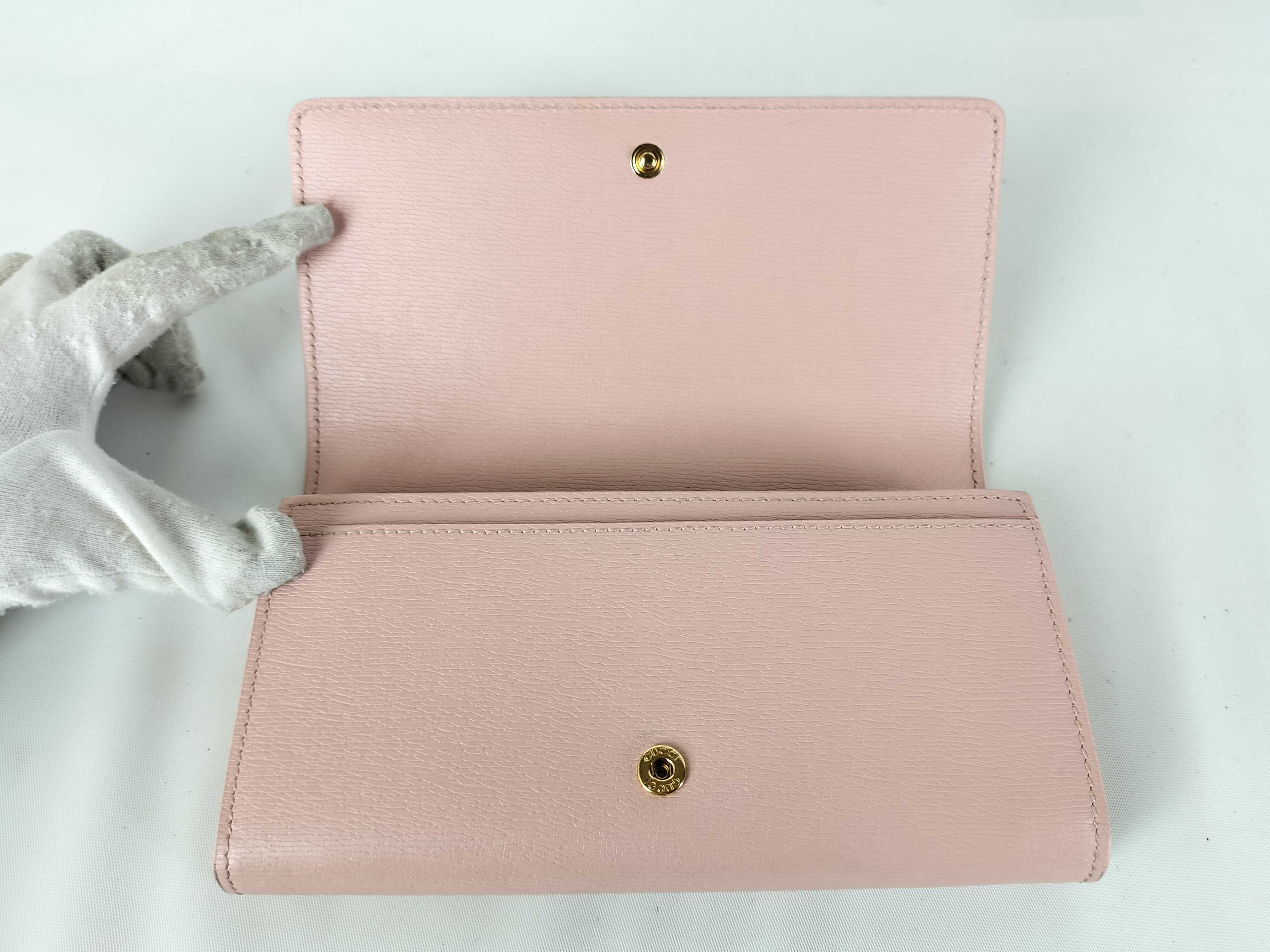 Bi-fold Long Wallet Script 772638 Pink Leather Long Wallet — view 5