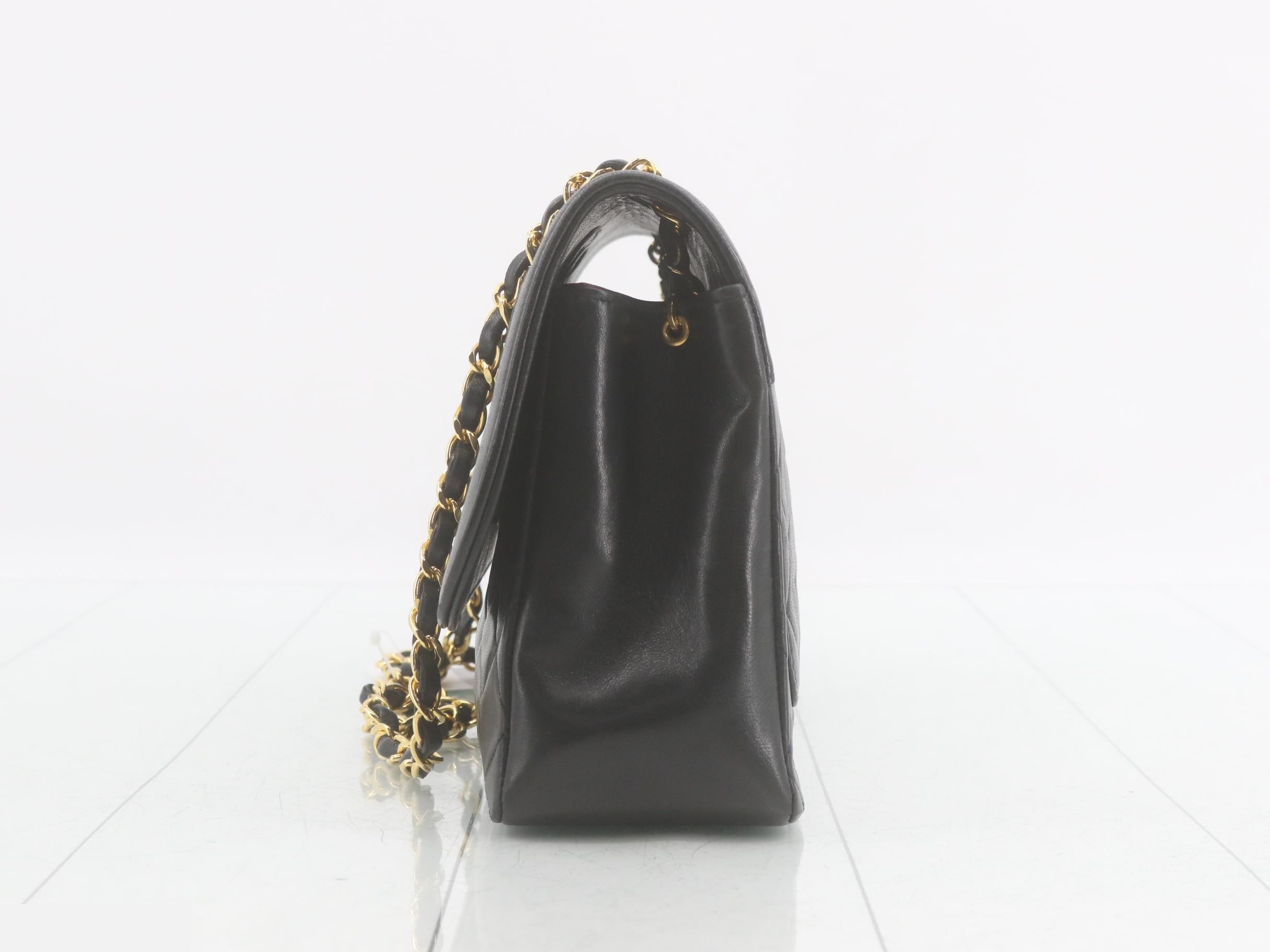 Matelassé lambskin chain shoulder bag with pouch — view 3