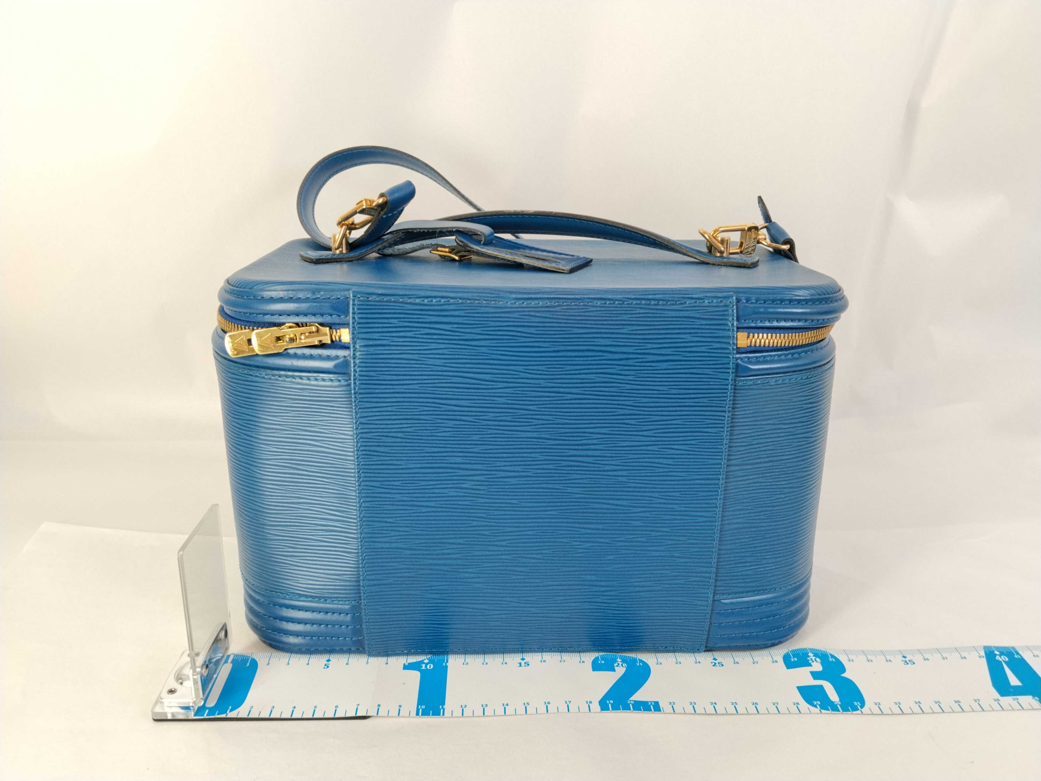 Epi Nice M48015 Blue Vanity Bag with Stitching Label — view 2