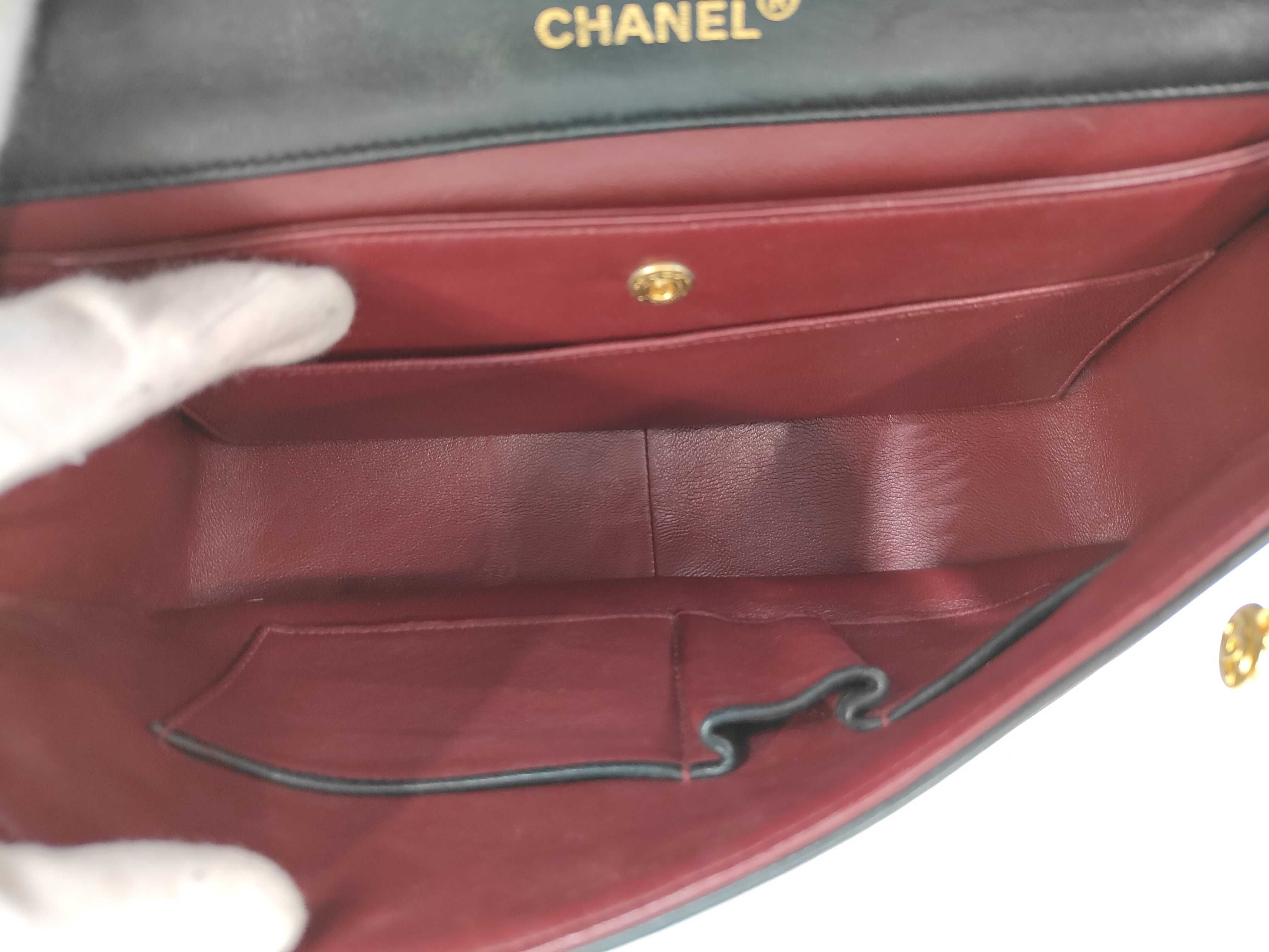 Lambskin Single Flap Matelassé Chain Shoulder Bag, Black, Series 1, with Pouch. — view 8