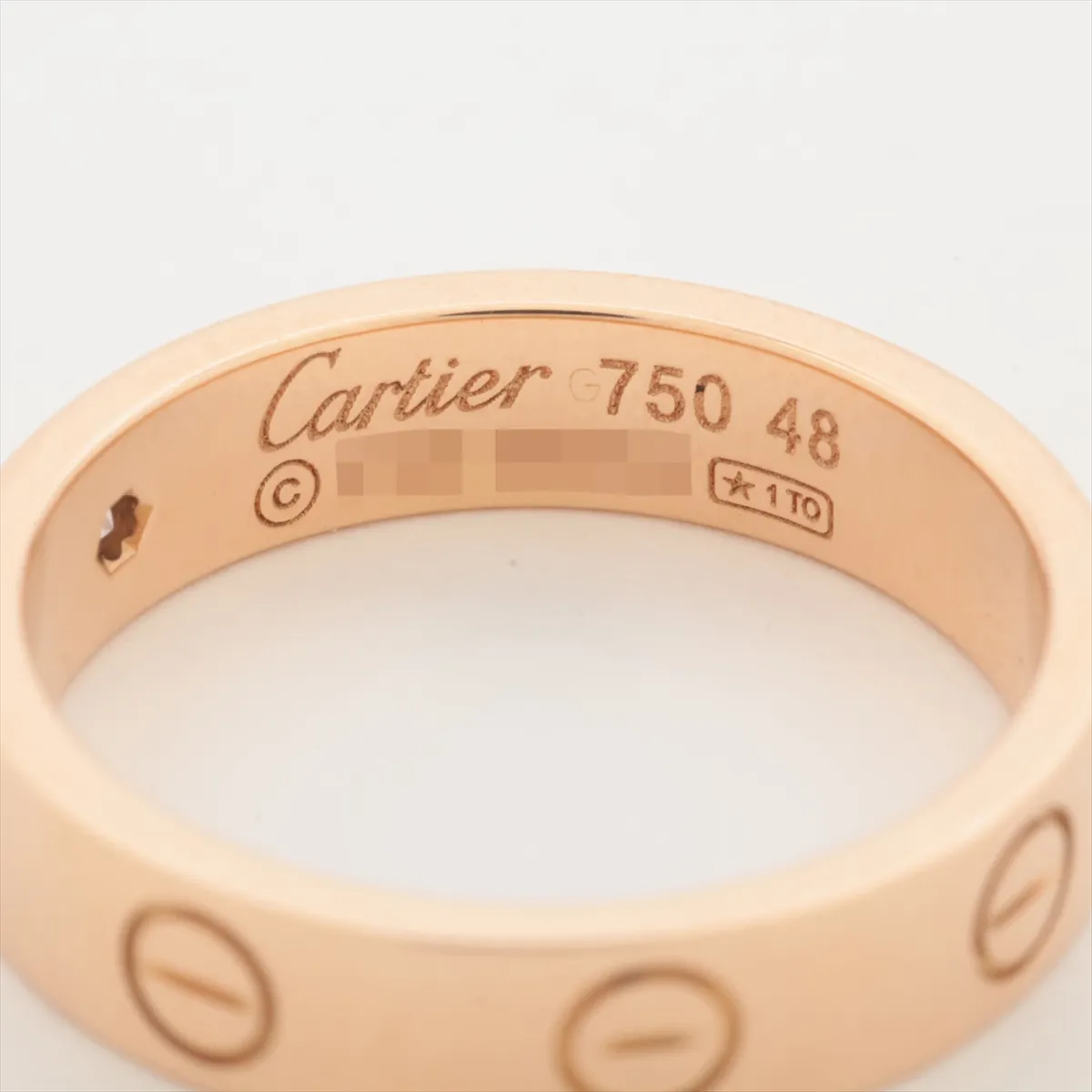 Mini Love 1P Diamond Ring, 750 (PG), 3.8g, Size 48, PW9516, Metal wear. — view 3