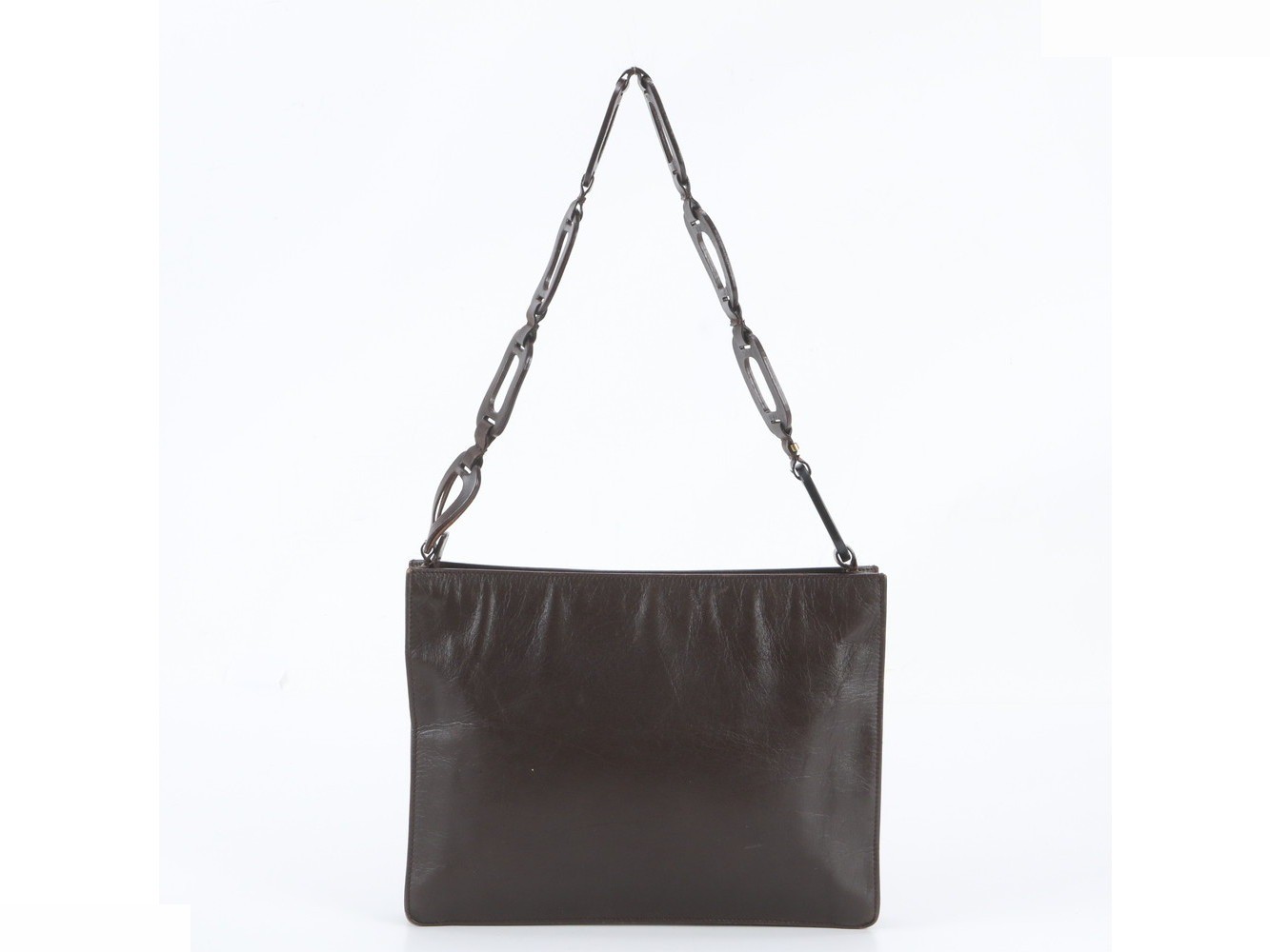 Leather chain shoulder bag, crossbody bag. — view 3