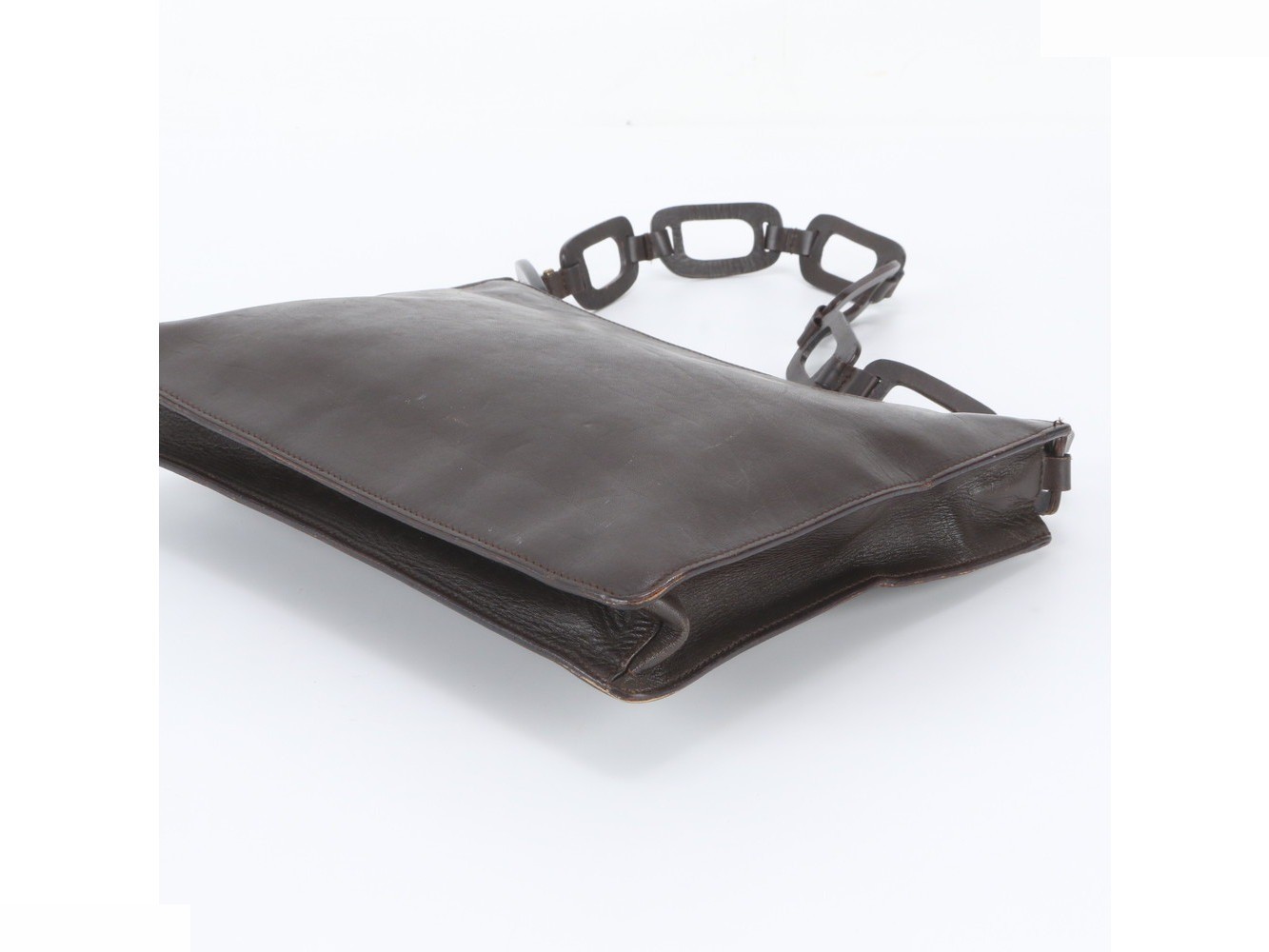 Leather chain shoulder bag, crossbody bag. — view 4